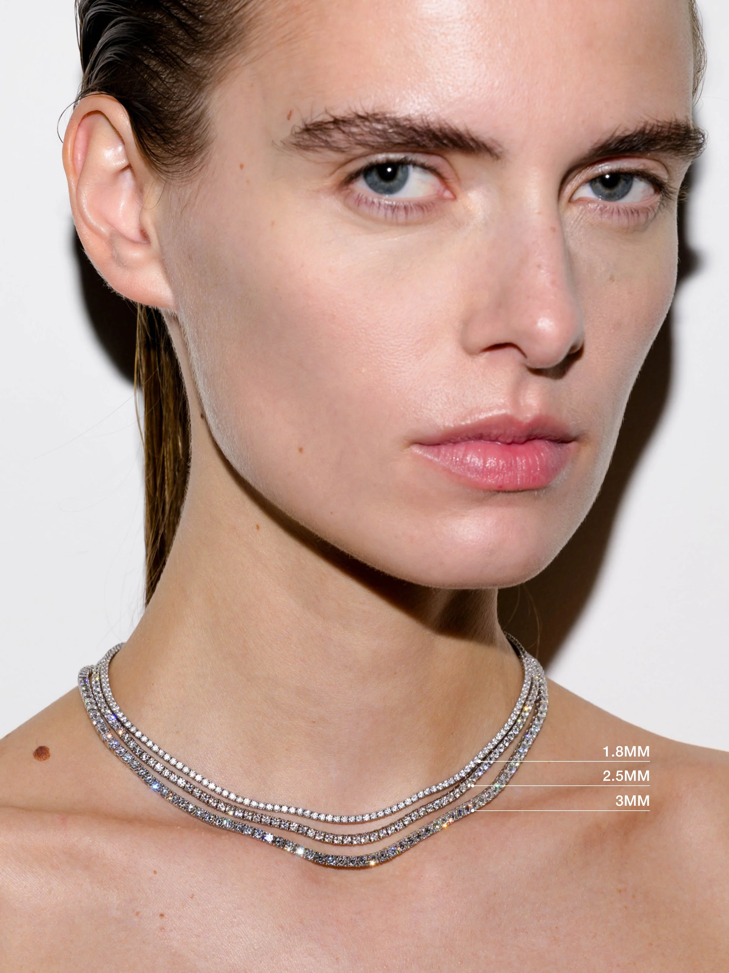 Dorsey - 14K MOSS RIVIÈRE NECKLACE IN 2.5MM LAB DIAMOND - Image 3