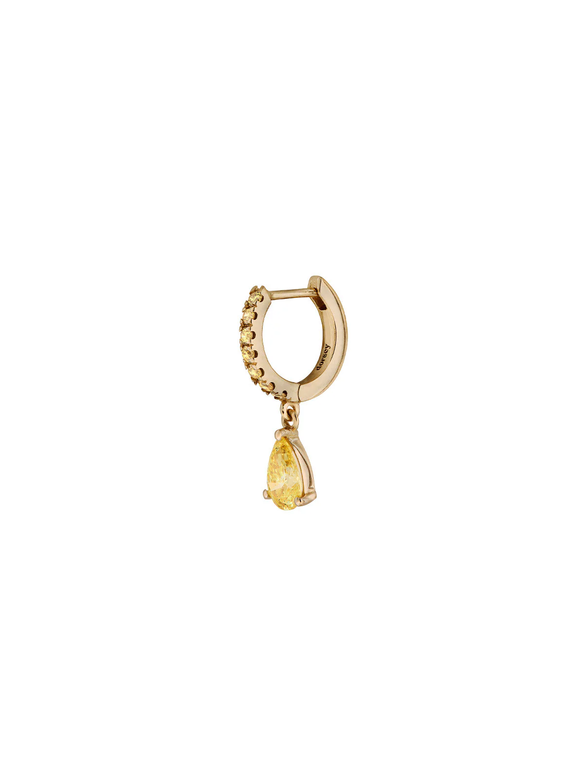 Dorsey - 14K PAVÉ PEAR - DROP HUGGIE EARRING IN LAB YELLOW DIAMOND - Image 2