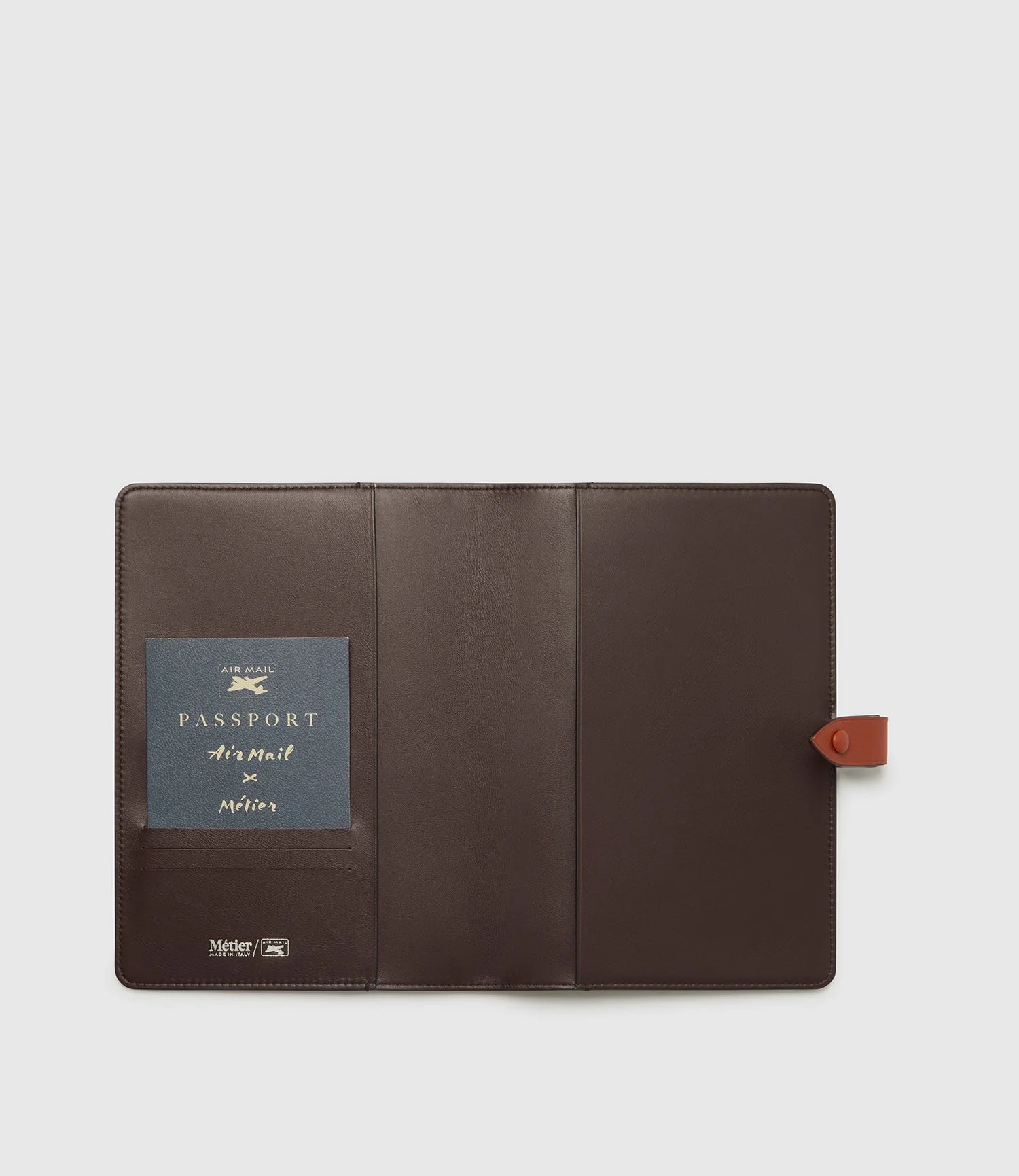Metier - Air Mail x Métier A5 Notebook Cover Smooth Calfskin Navy with Buffalo Cognac - Image 2