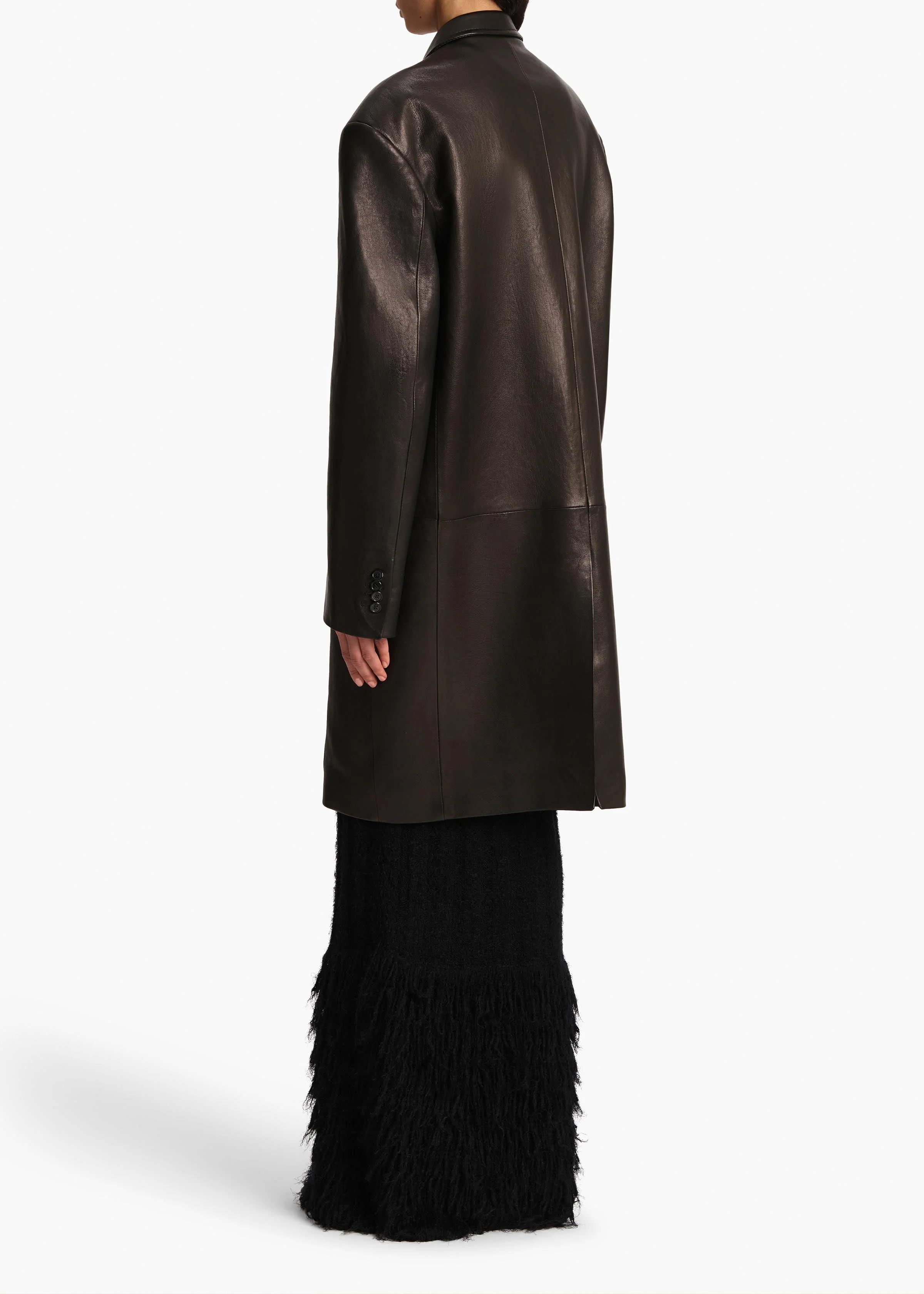 Khaite - Andors Coat in Black Leather - Image 11