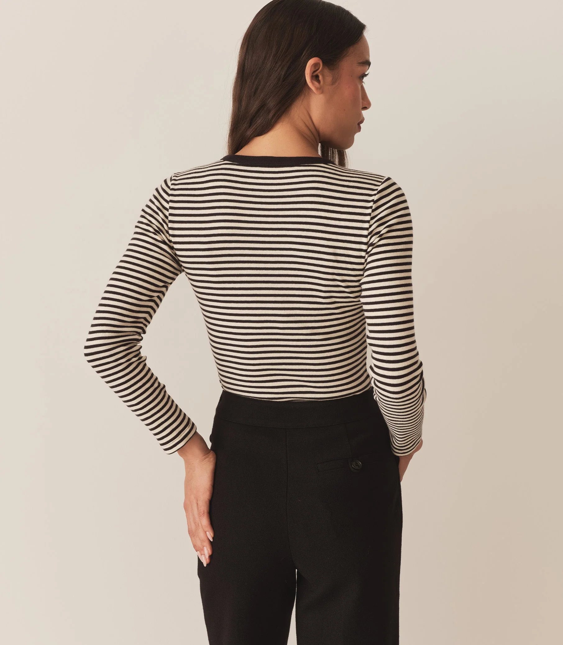 DÔEN - ANNIE TEE -- BLACK VENETIA STRIPE - Image 4