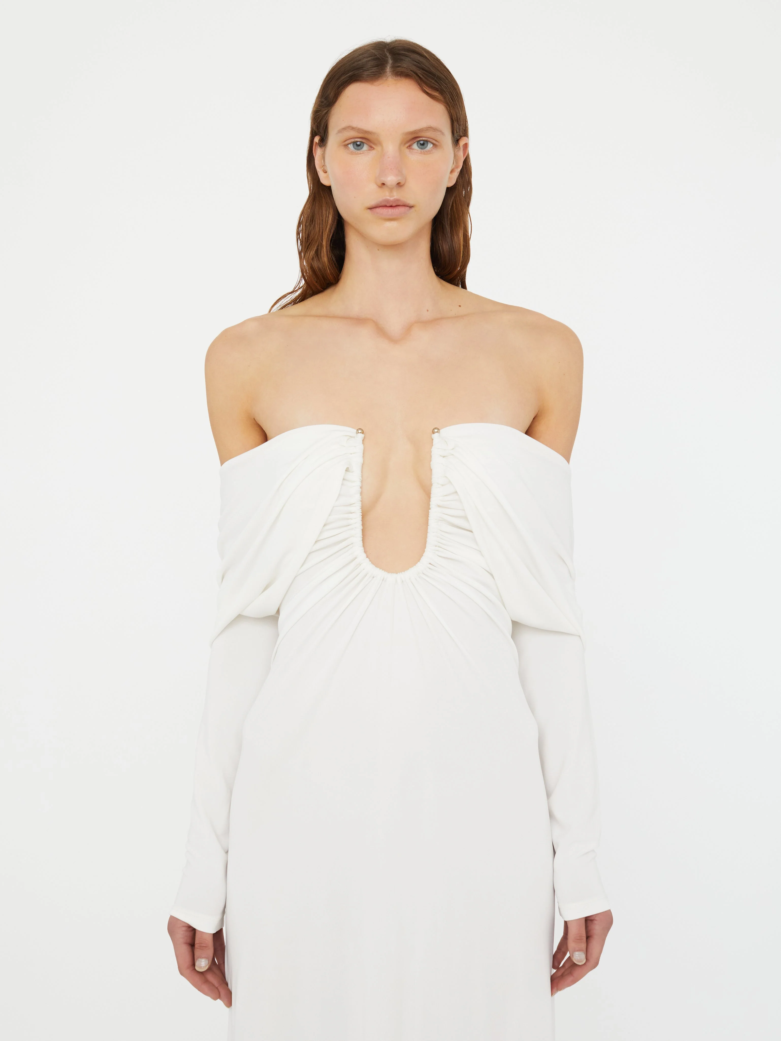 Christopher Esber - Arced Palm Strapless Shawl Gown - Image 2