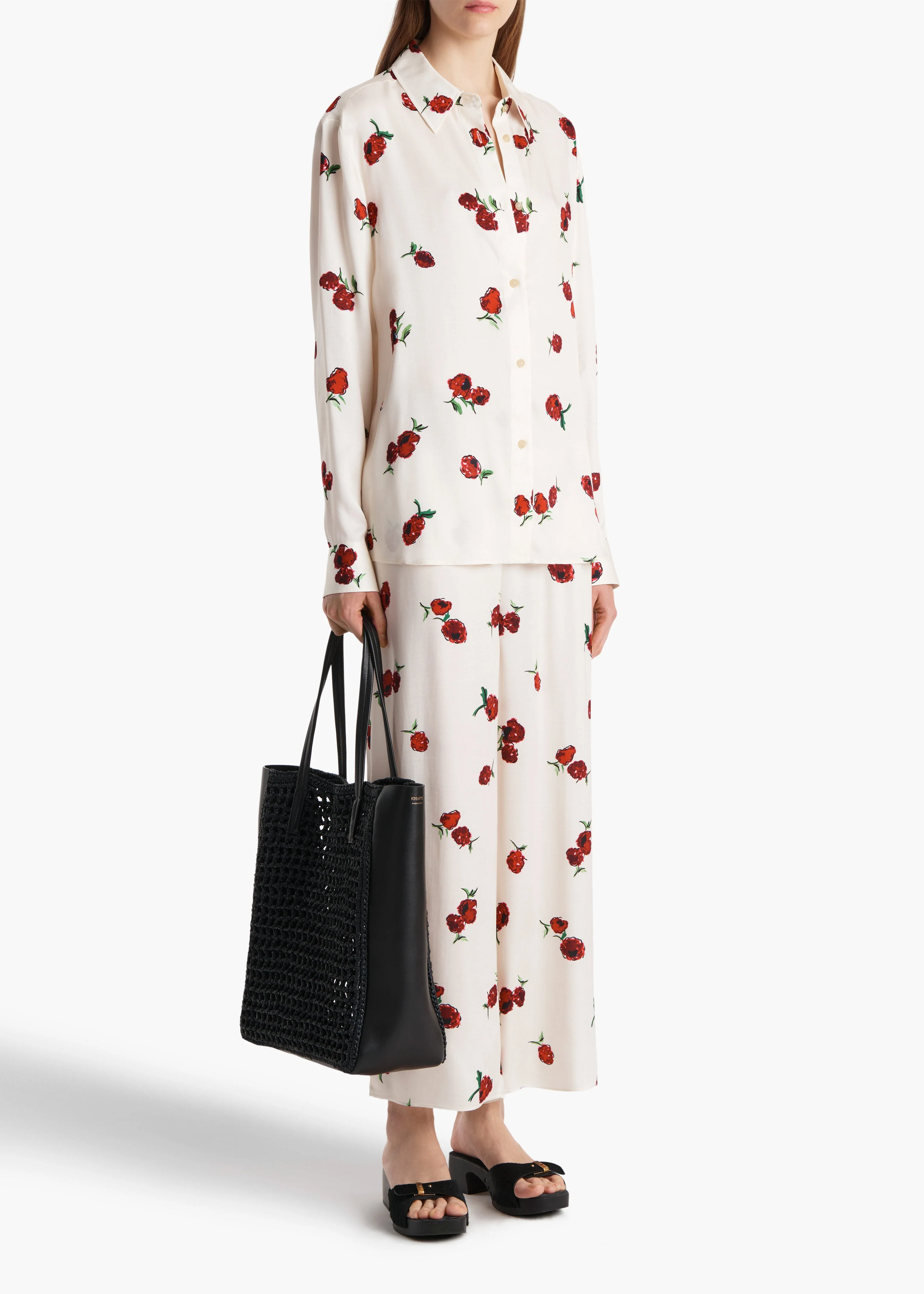 Khaite - Argo Top in Cream with Raspberry Print - Image 10