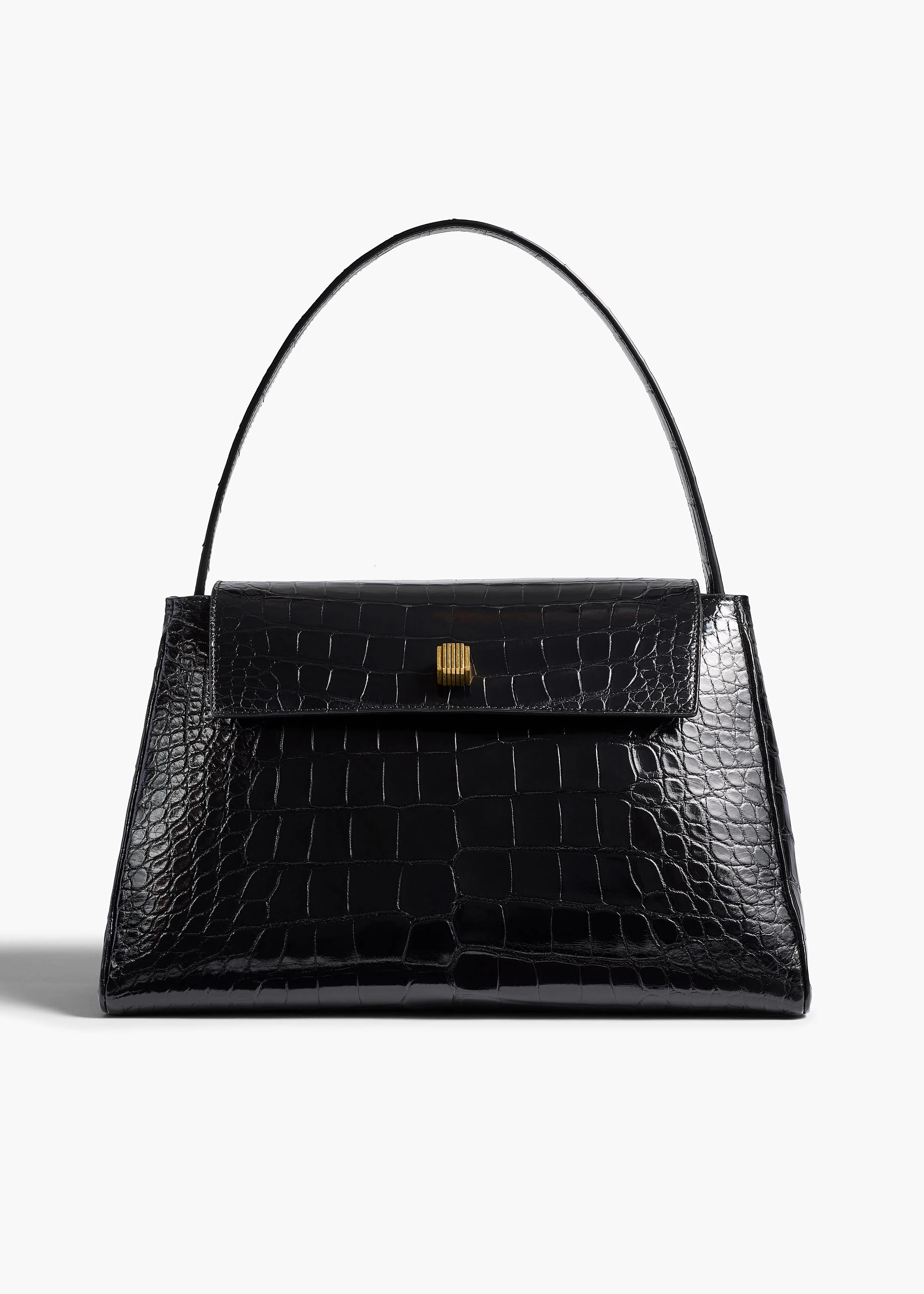 Khaite - Audrey Top Handle Bag in Black Alligator - Image 7