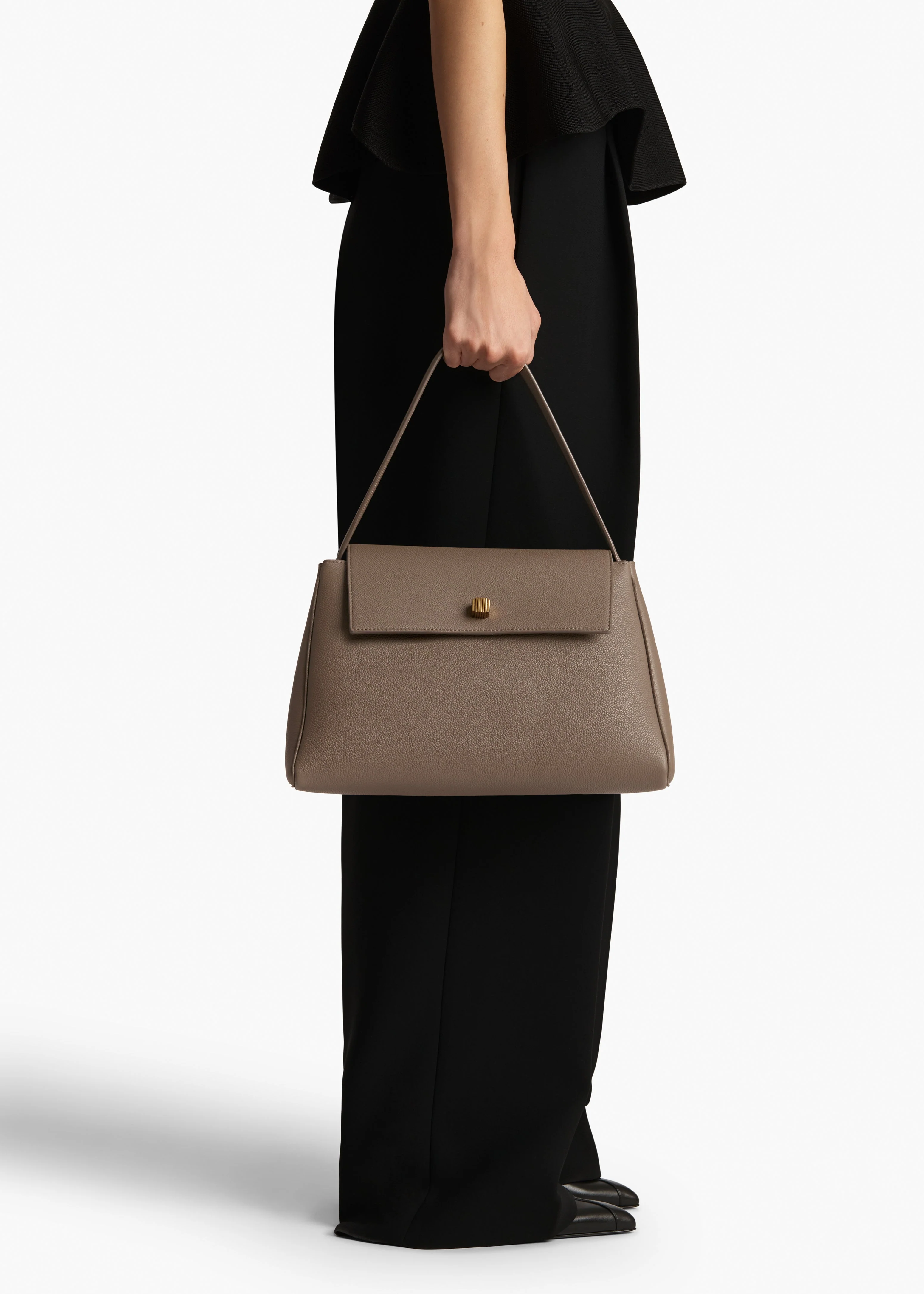 Khaite - Audrey Top Handle Bag in Elephant Pebbled Leather - Image 5