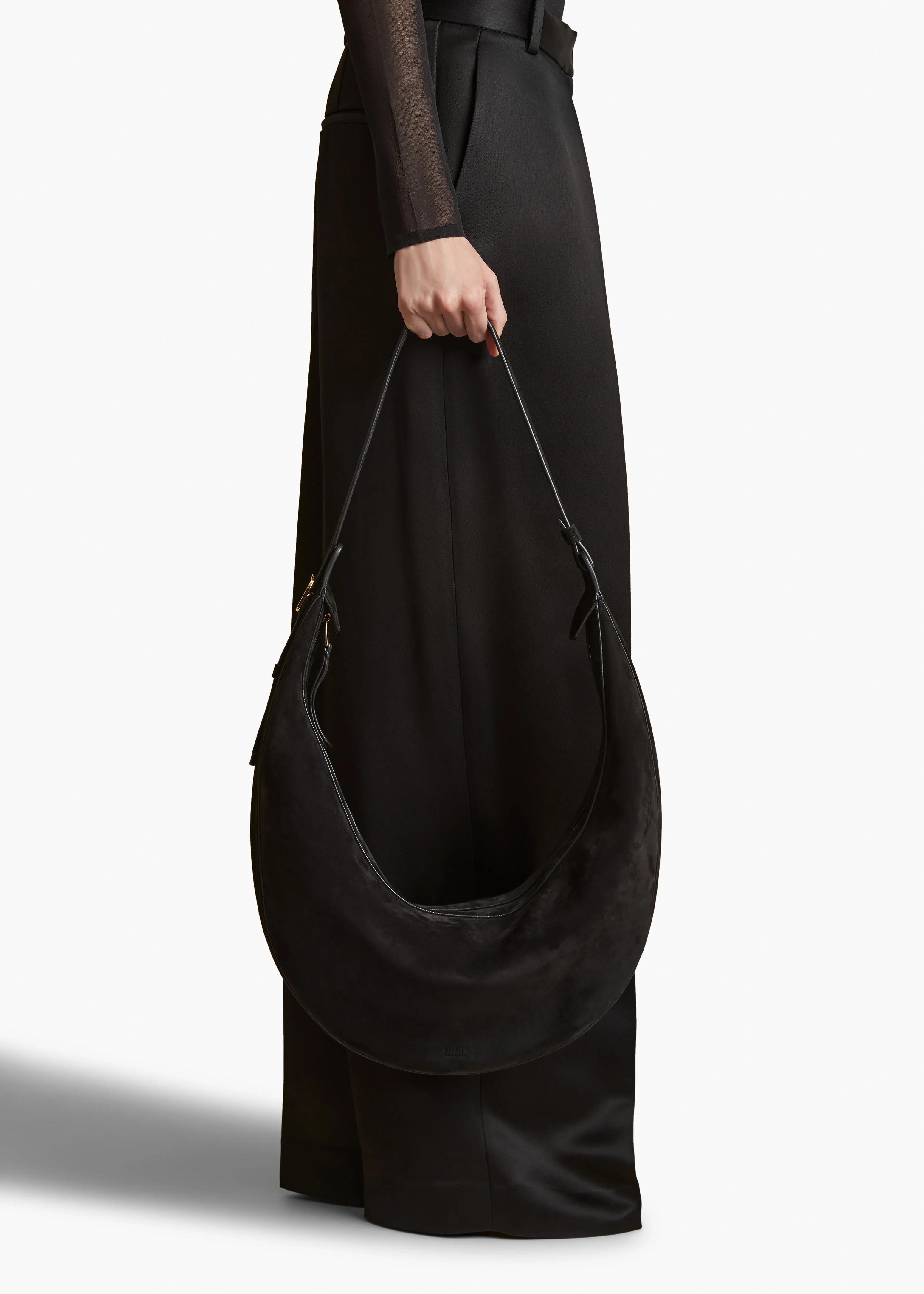 Khaite - Augustina Hobo in Black Suede - Image 5