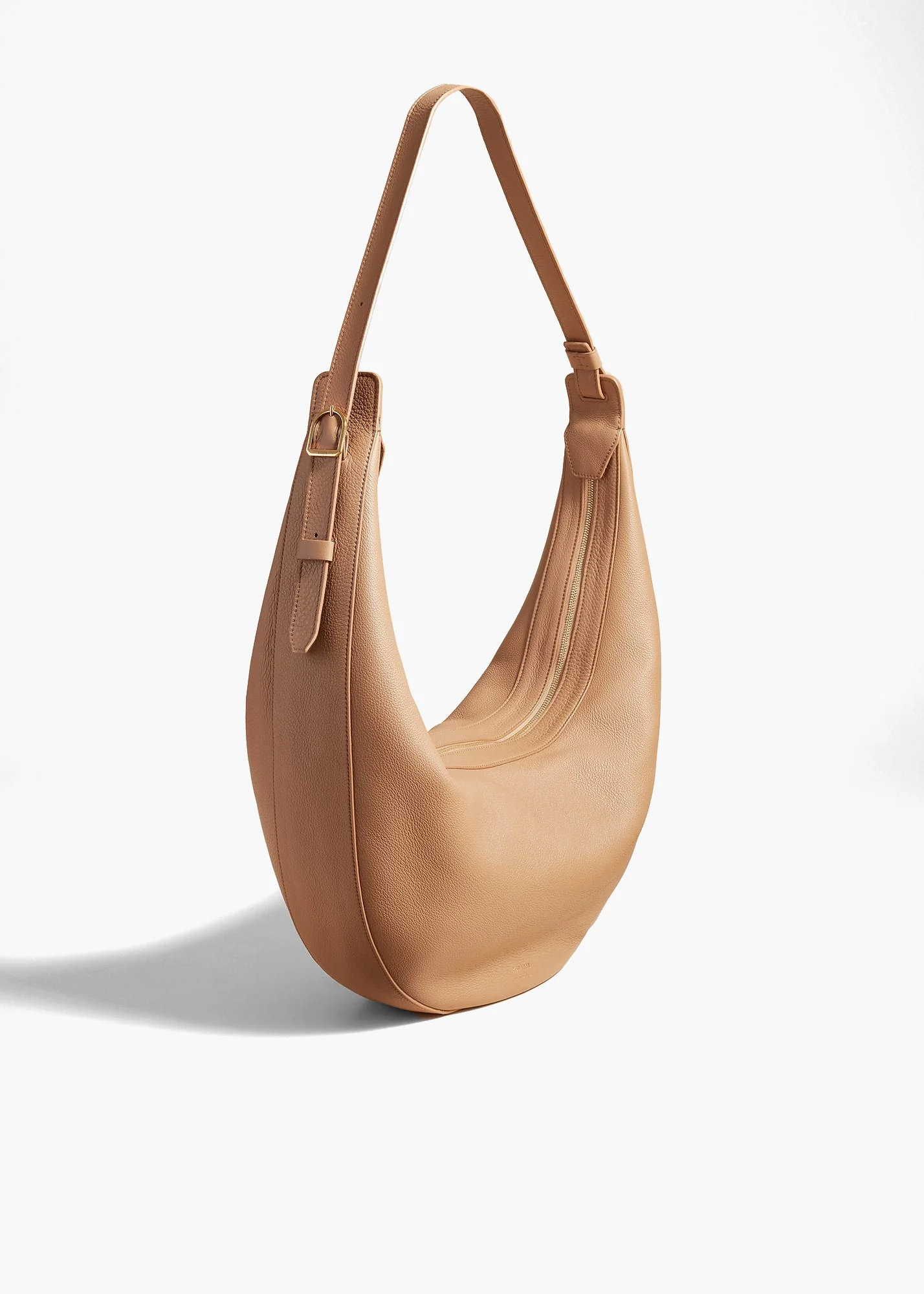 Khaite - Augustina Hobo in Hazelnut Pebbled Leather - Image 8