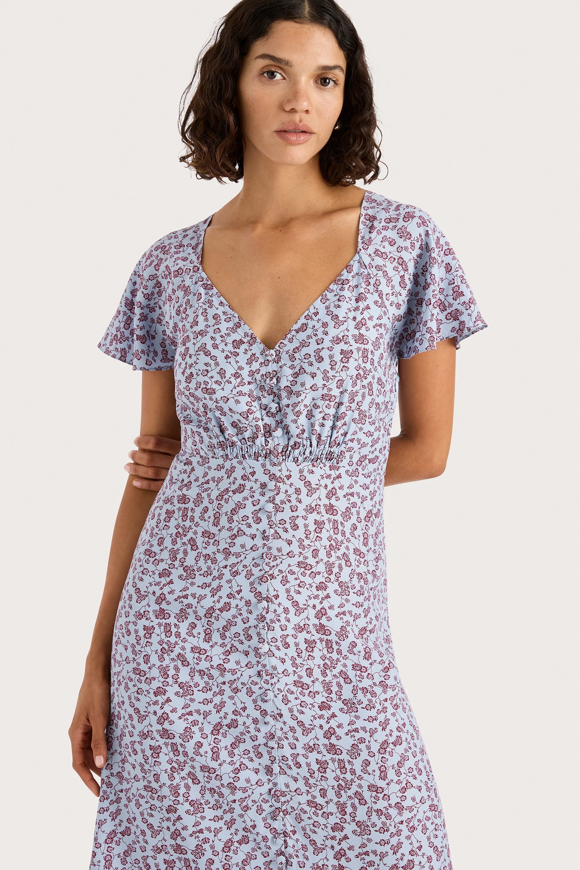 Faithfull - Aurelia Midi Dress Amaryllis Floral Blue - Final Sale - Image 6