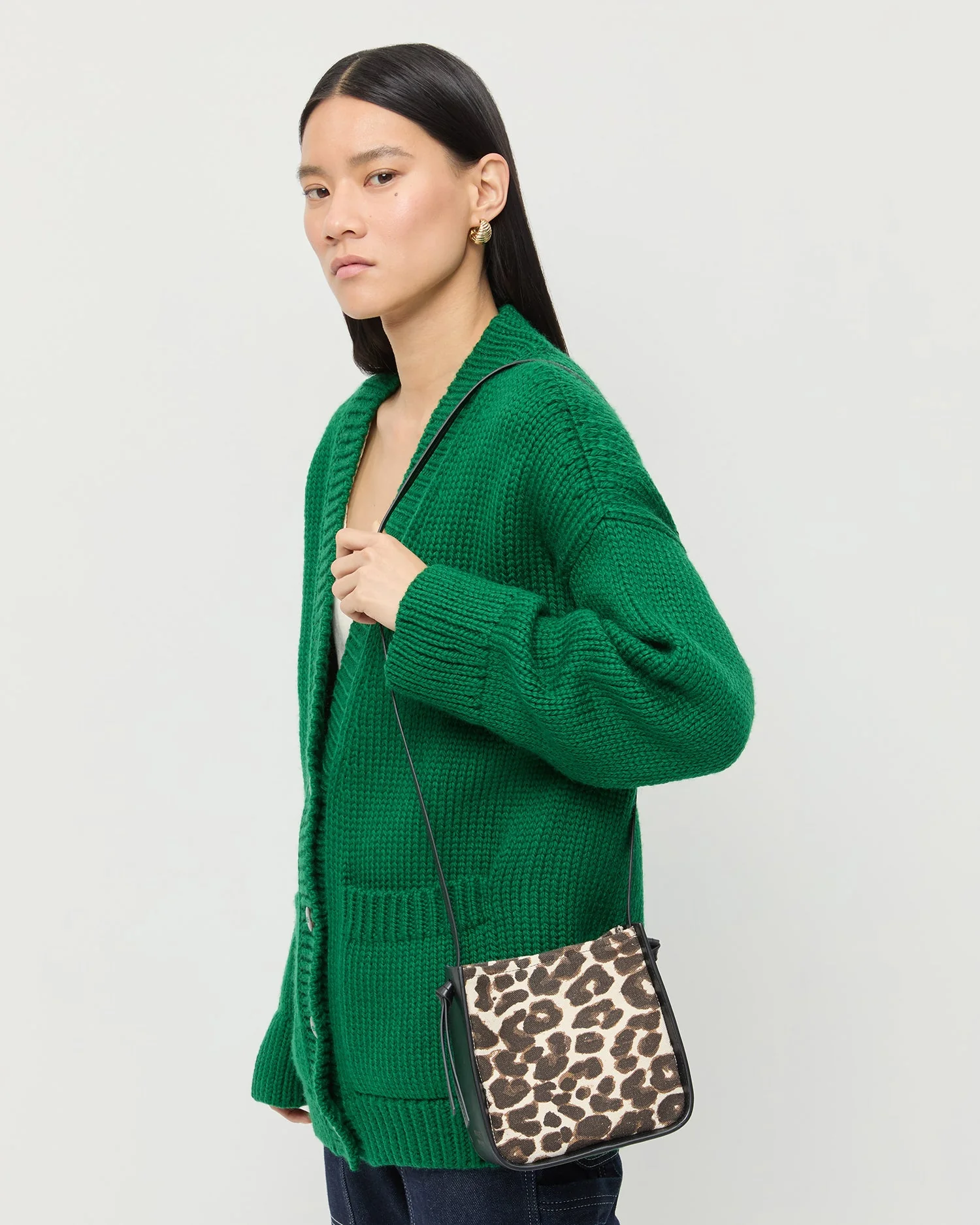 Loeffler Randall - Avalon Leopard/Black Canvas Crossbody - Image 5