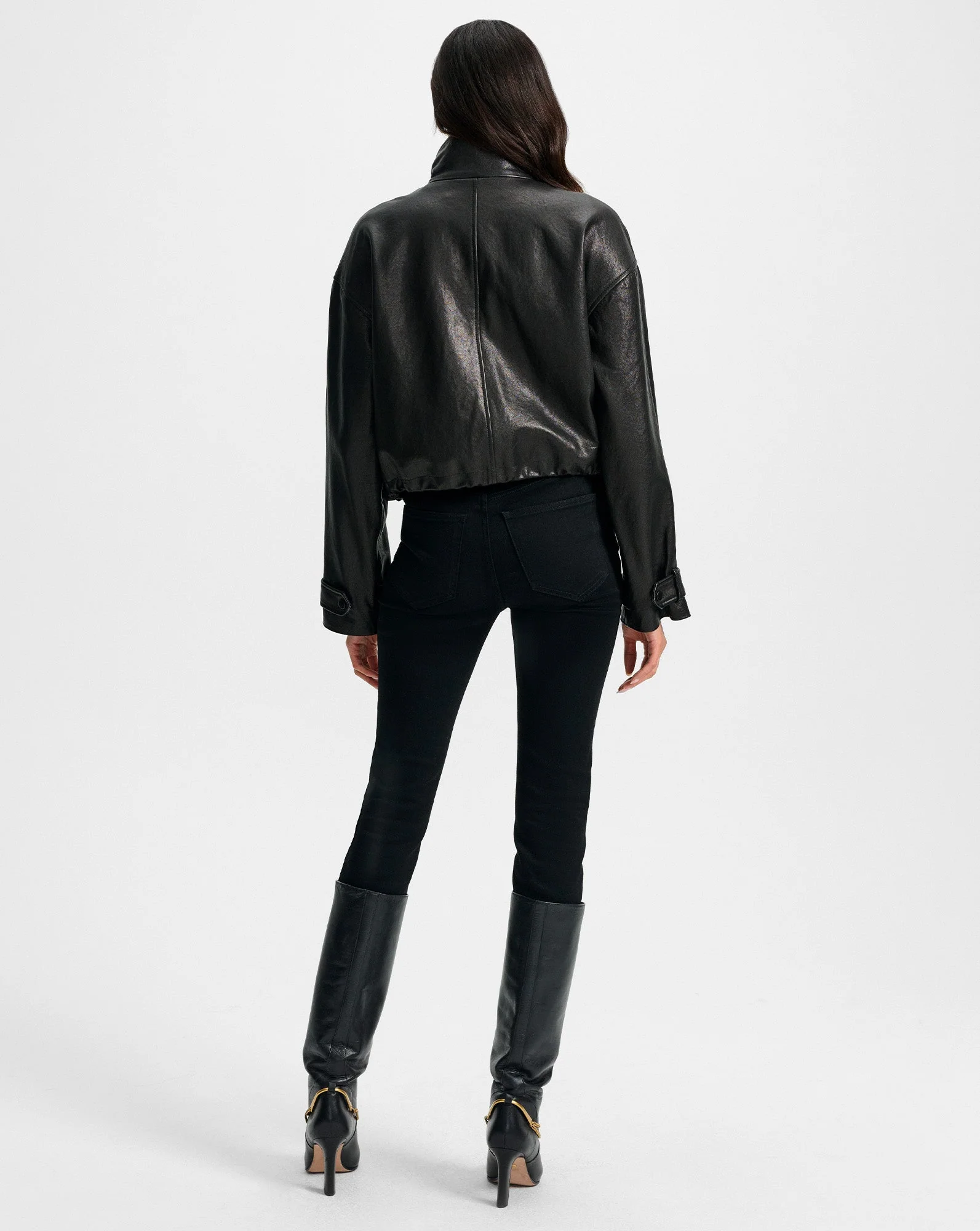 Veronica Beard - Bateman Cropped Leather Jacket - Image 4