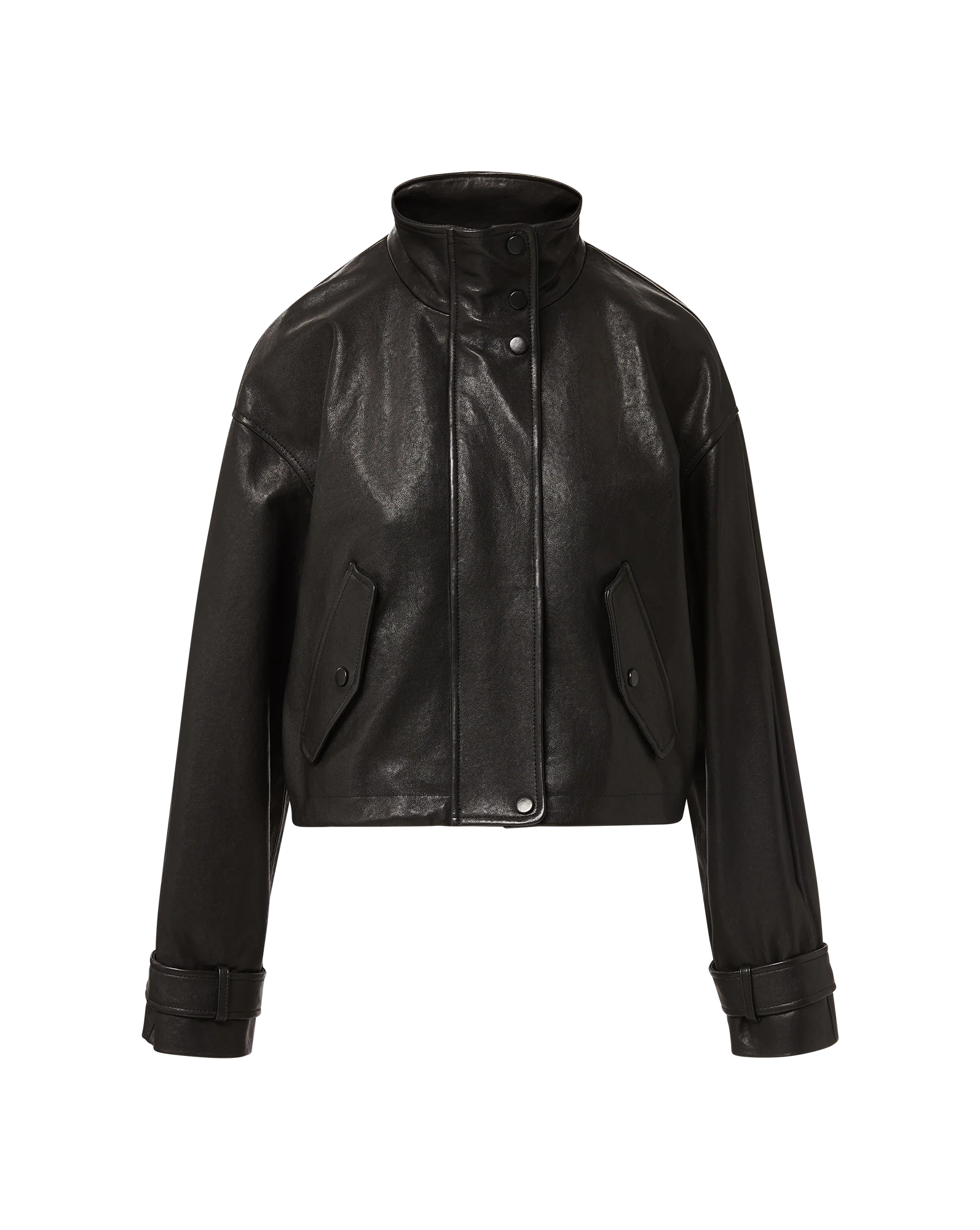 Veronica Beard - Bateman Cropped Leather Jacket - Image 6