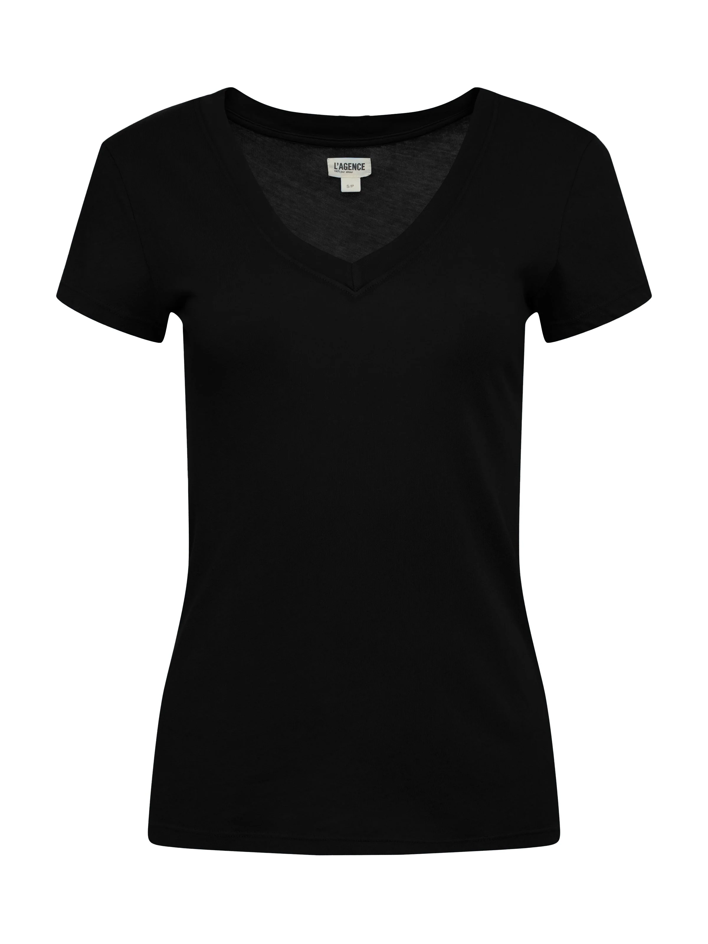 L'AGENCE - Becca Cotton V - Neck Tee - Image 10