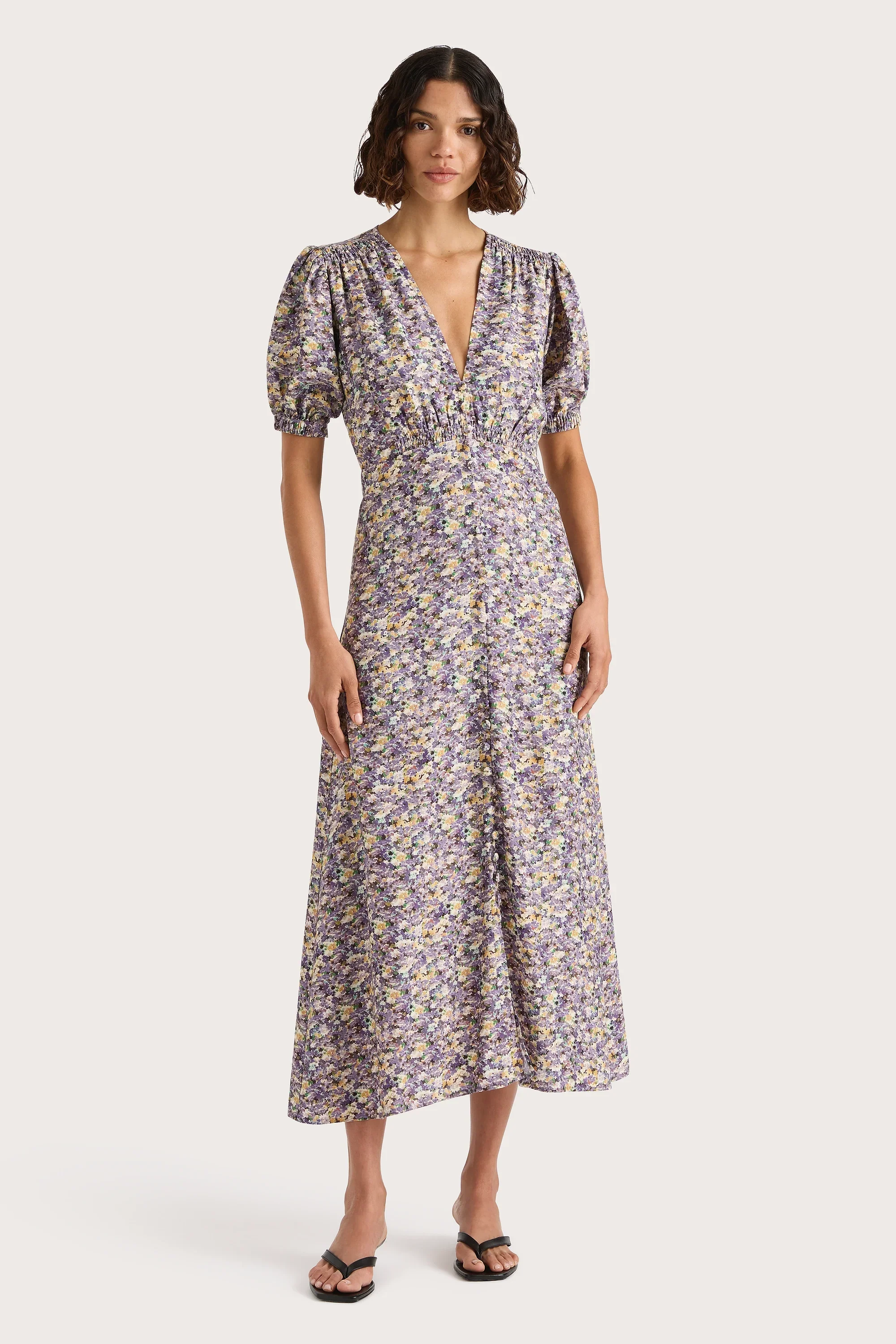 Faithfull - Bellavista Midi Dress Valerie Floral Purple - Final Sale