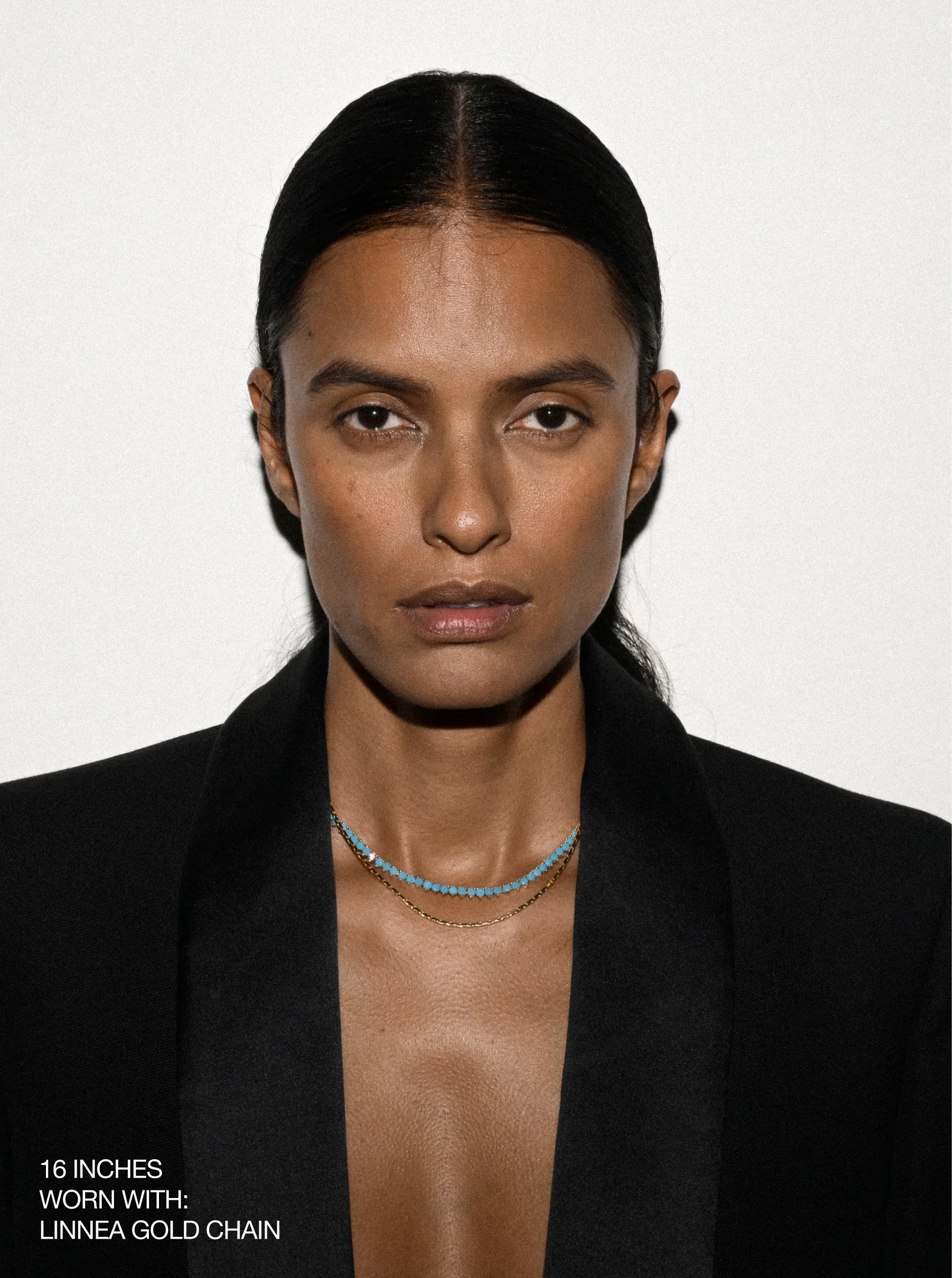 Dorsey - BENNINGTON RIVIÈRE NECKLACE IN NANO TURQUOISE AND LAB DIAMOND - Image 4