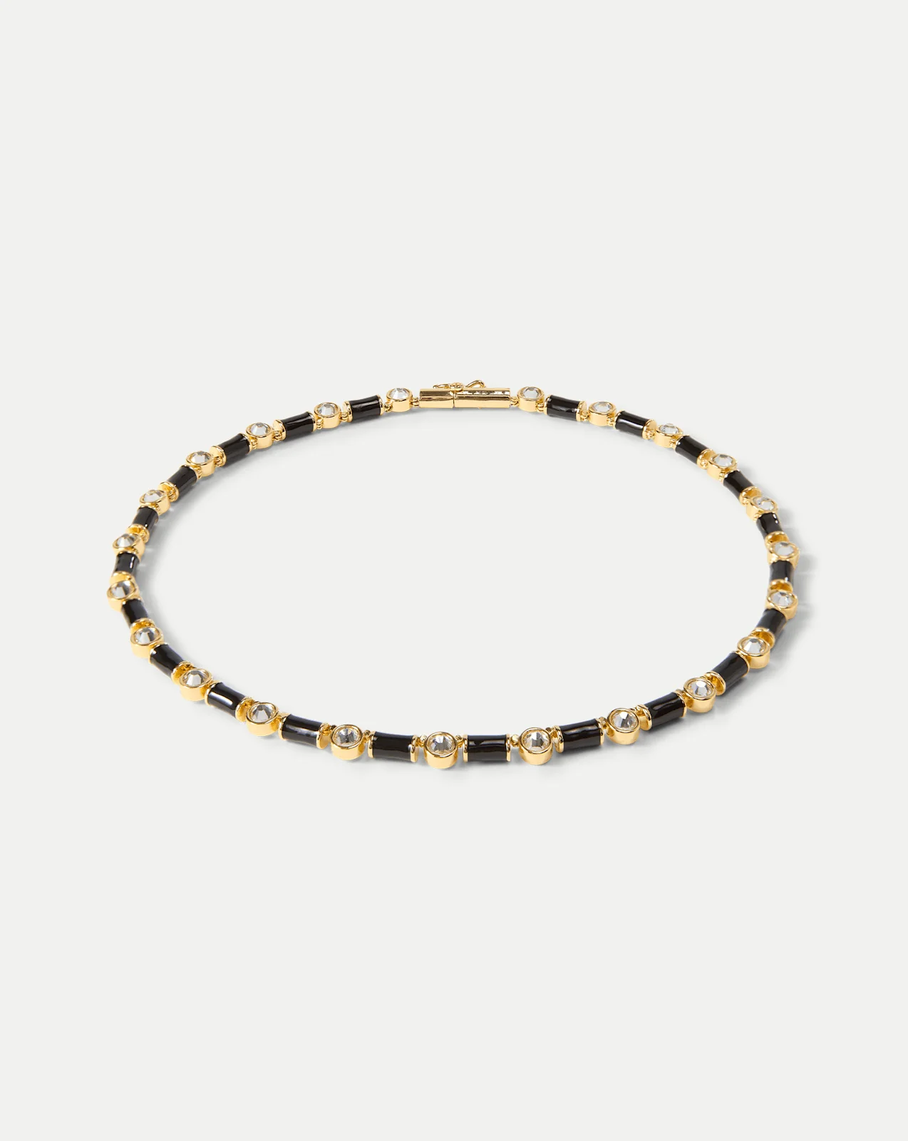 Veronica Beard - Black Enamel and Crystal Barrel Necklace - Image 2