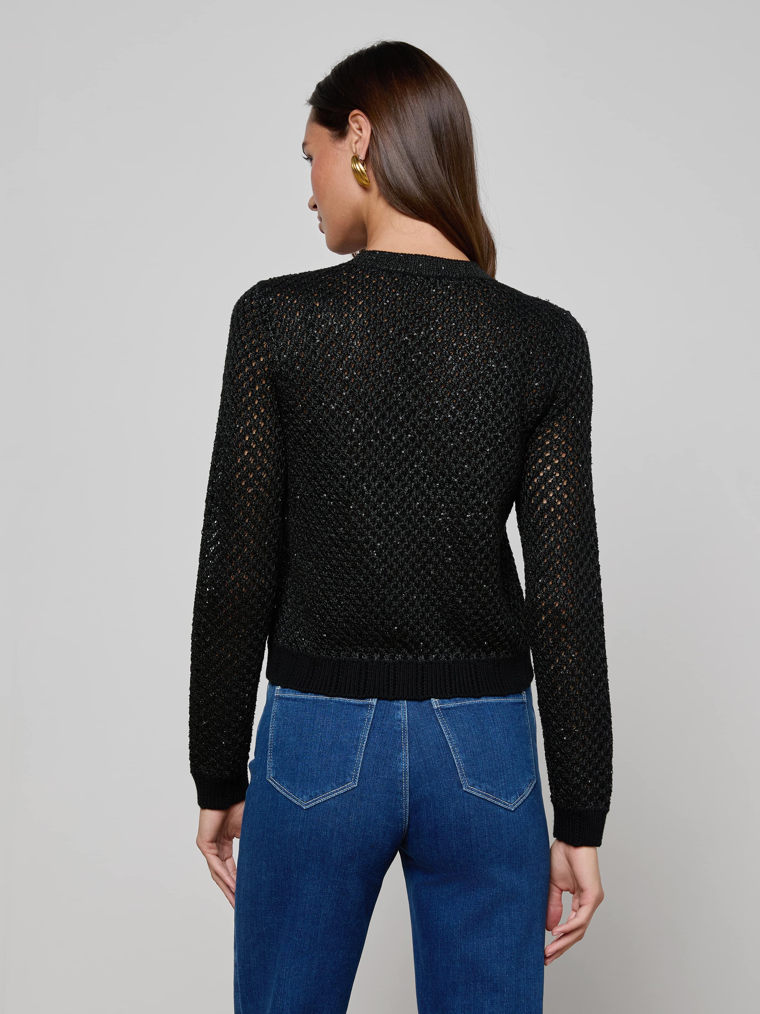 L'AGENCE - Blanca Sequin Cardigan - Image 9