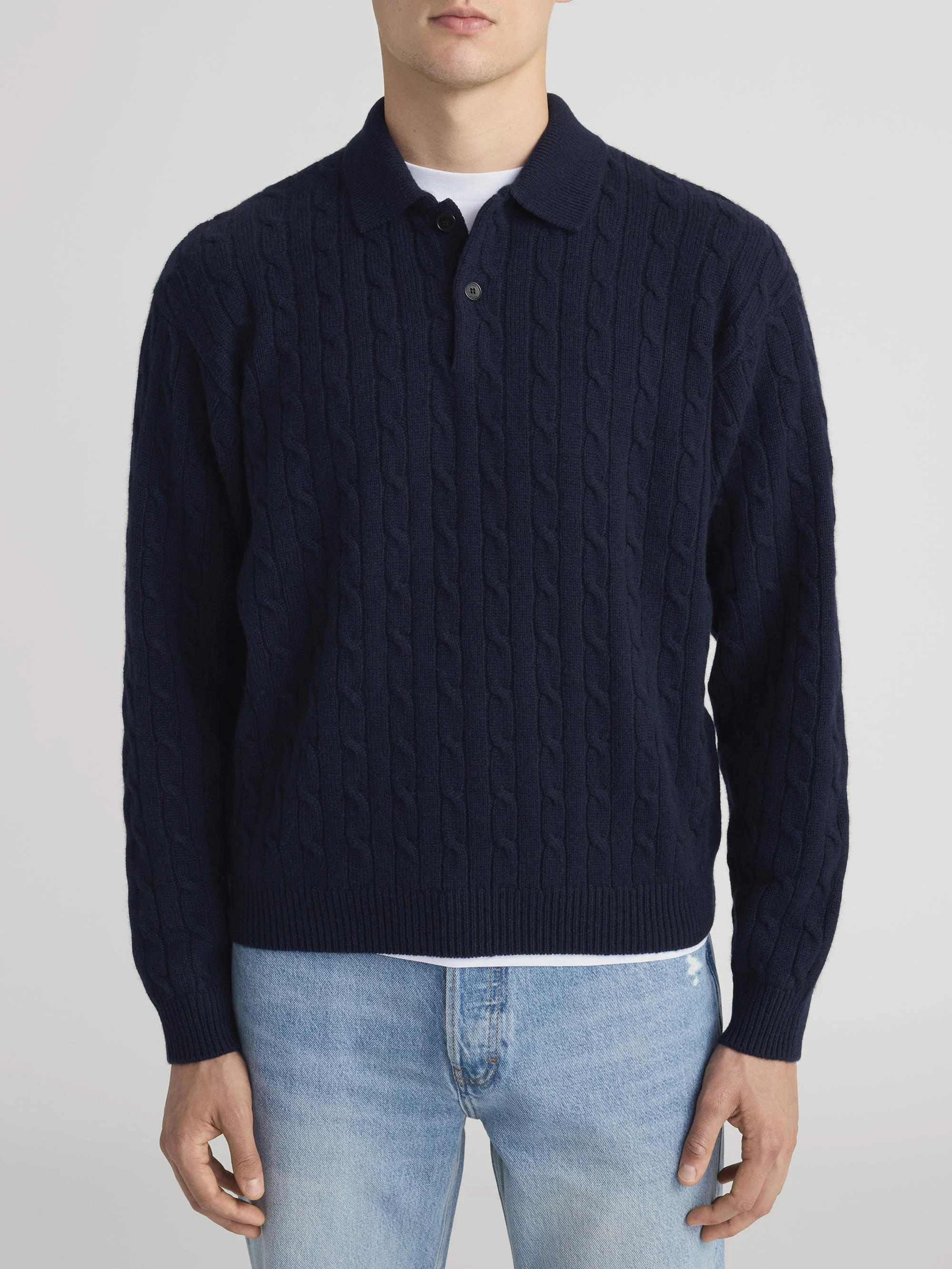 FRAME - Cable Polo Sweater - Image 3