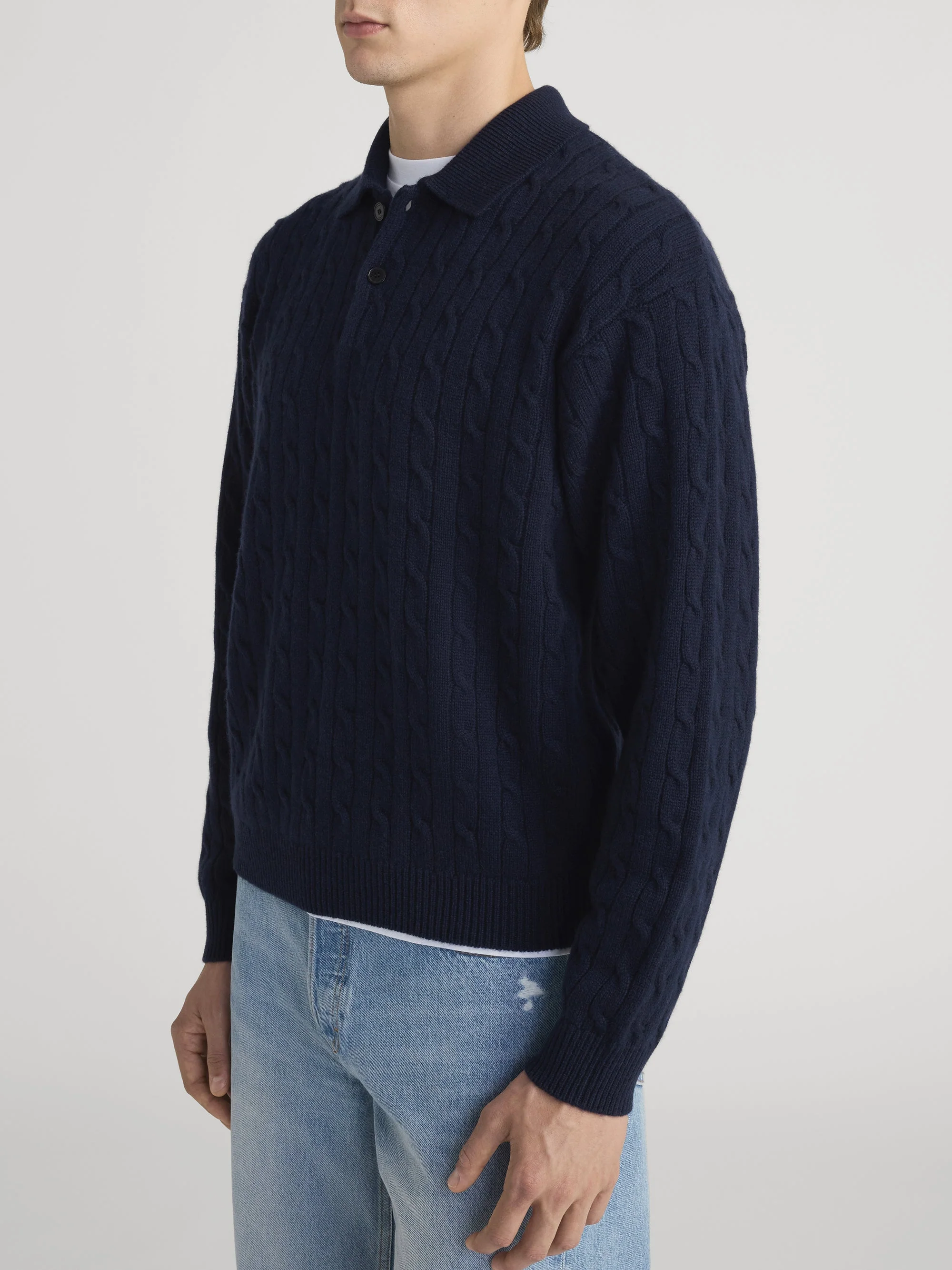 FRAME - Cable Polo Sweater - Image 5