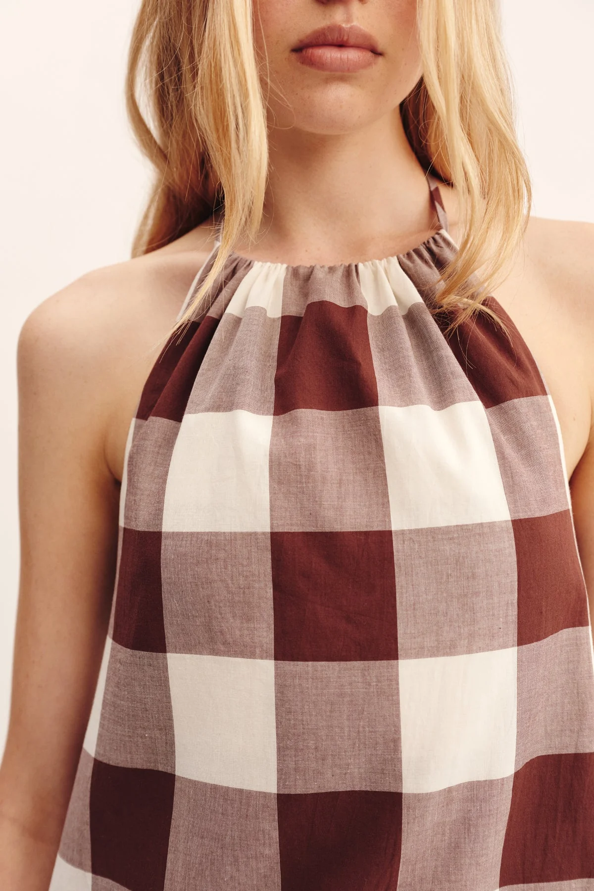 Posse - CALLIE MINI DRESS - MOCHA GINGHAM - Image 7