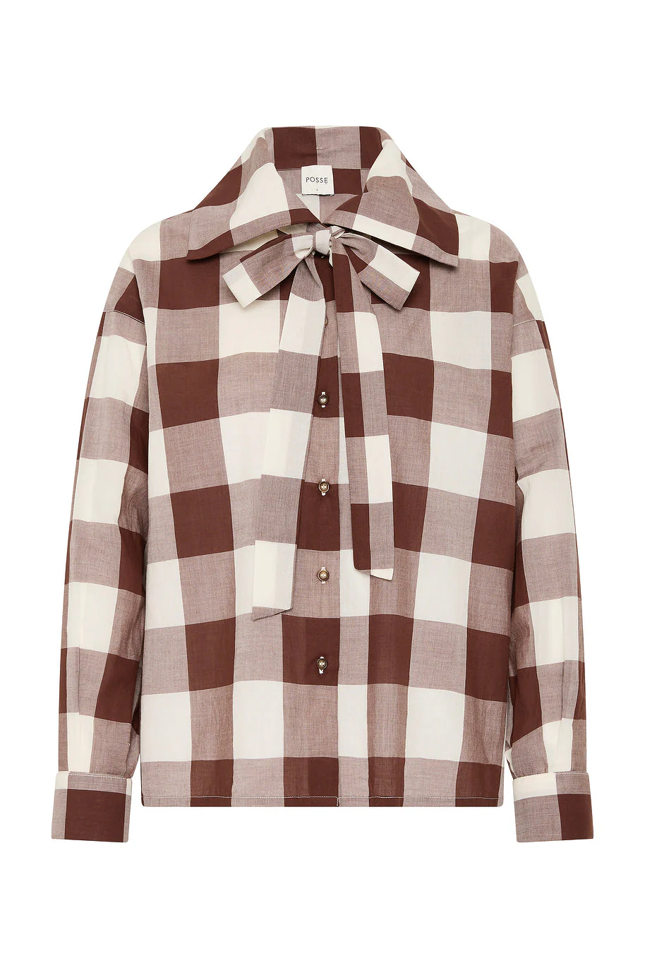 Posse - CALLIE SHIRT - MOCHA GINGHAM - Image 6