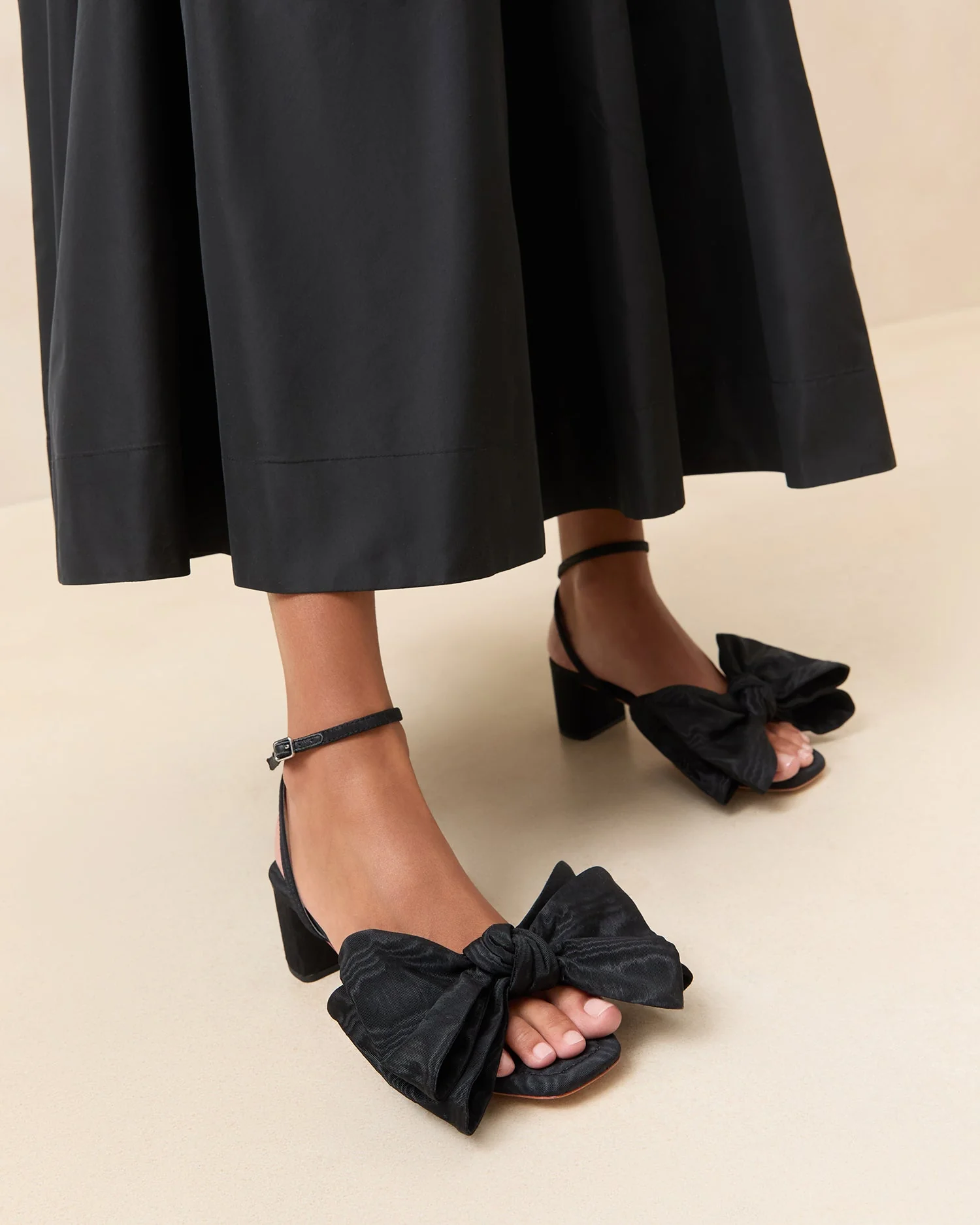Loeffler Randall - Carmen Black Moiré Bow Sandal - Image 2