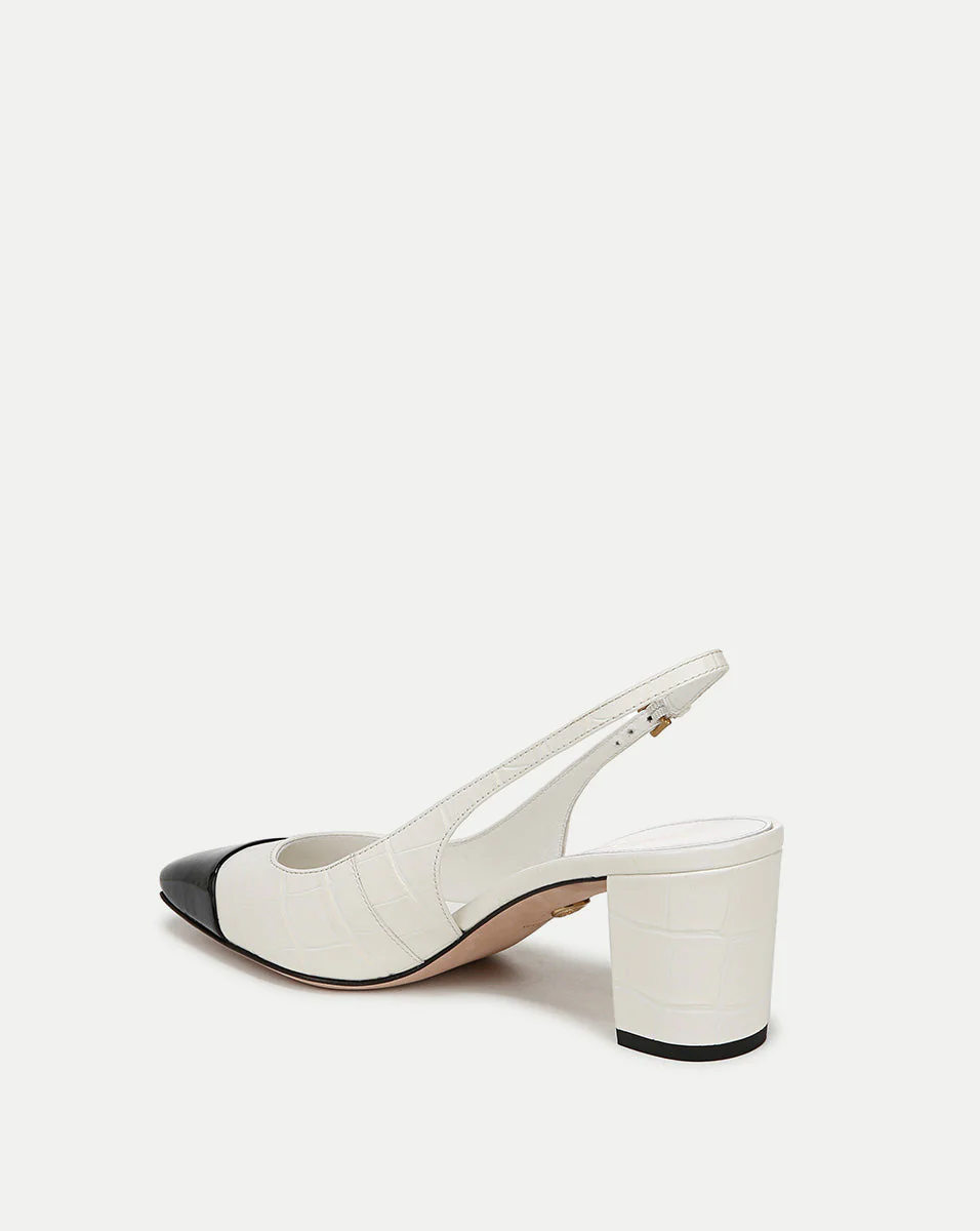 Veronica Beard - Cecile Croc - Embossed Cap - Toe Slingback Pump - Image 5