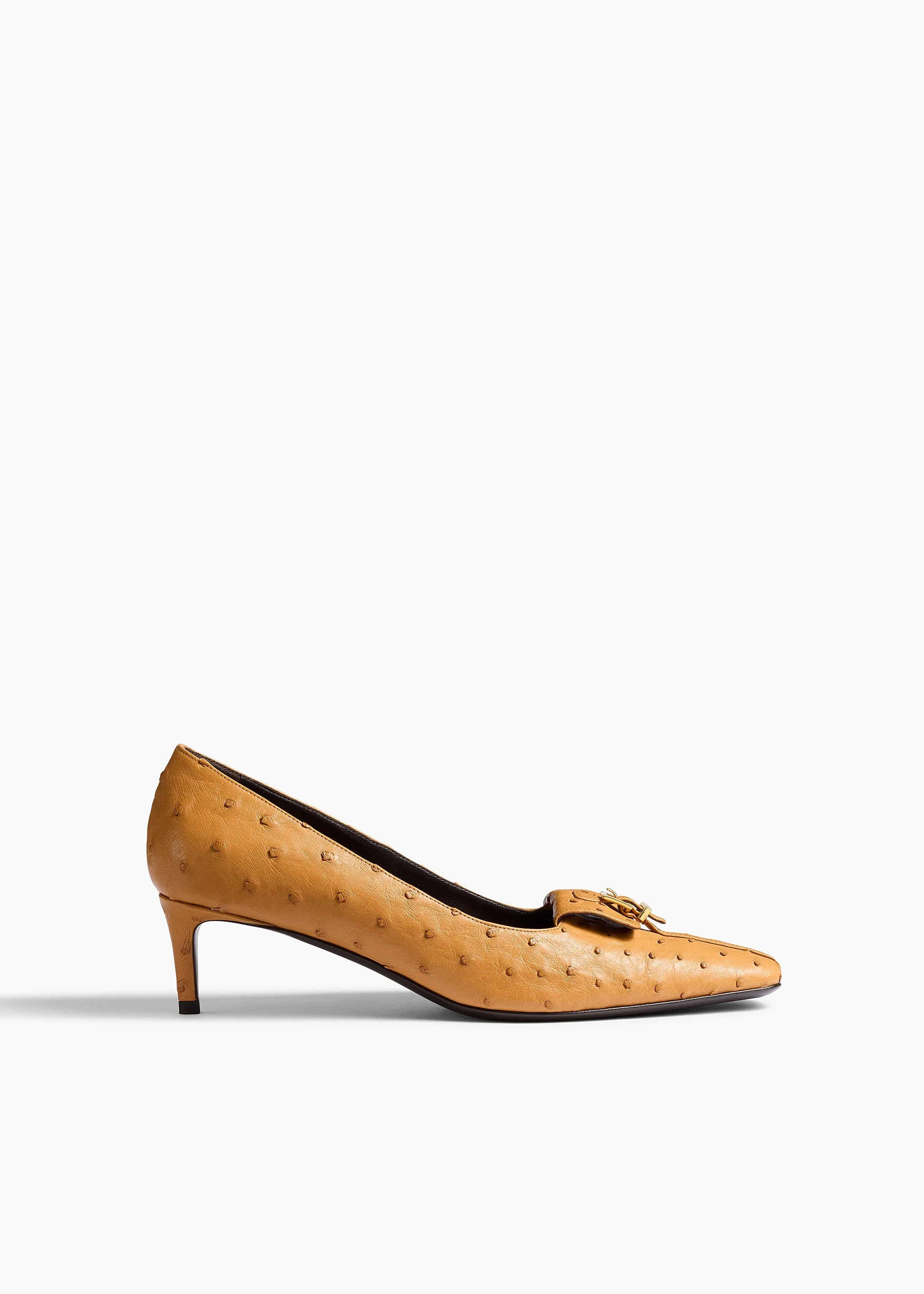 Khaite - Celia Pocket Pump in Chestnut Ostrich - Image 7