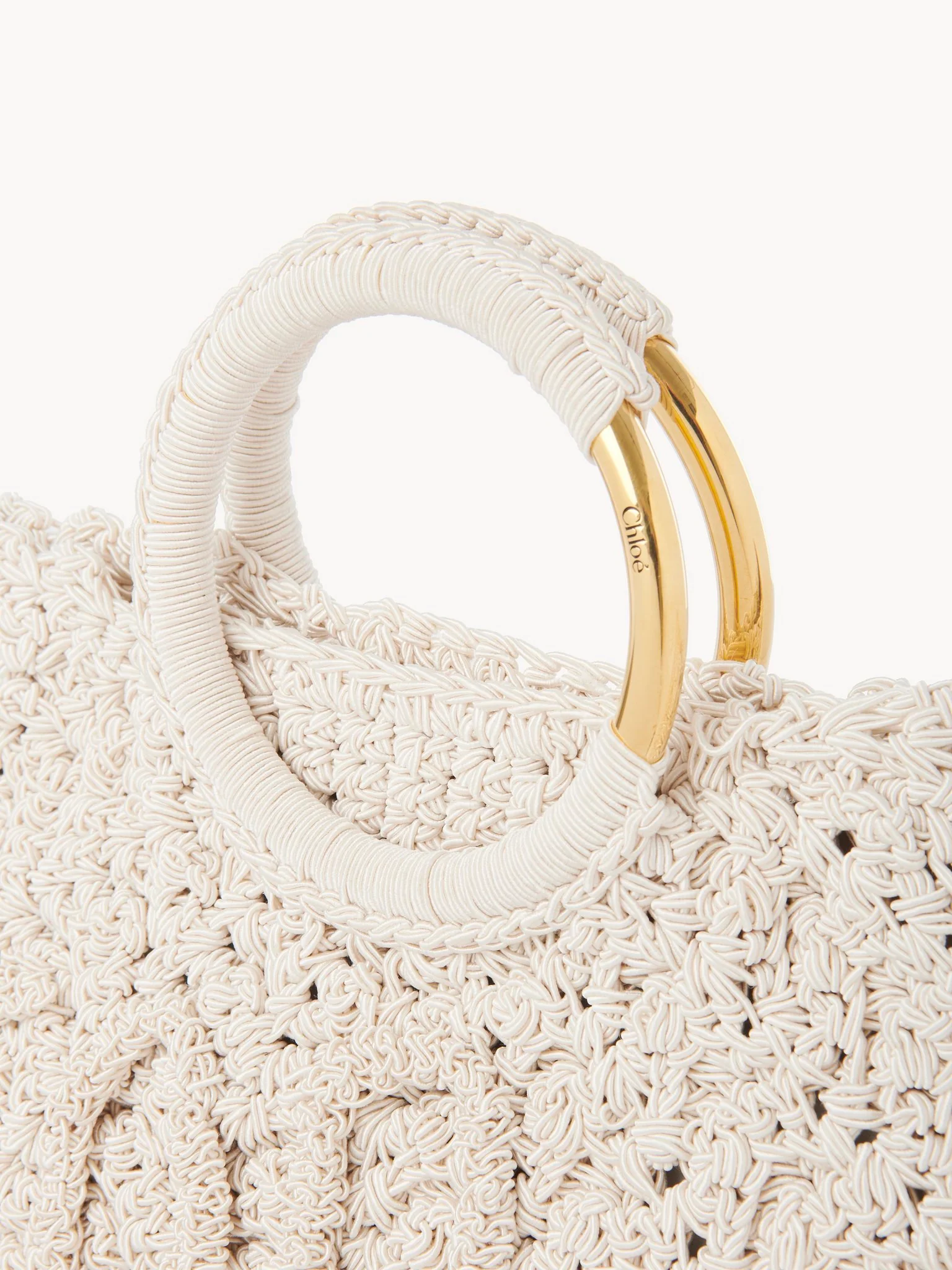 Chloé - Small Bracelet Paravent tote bag in crochet - Image 2