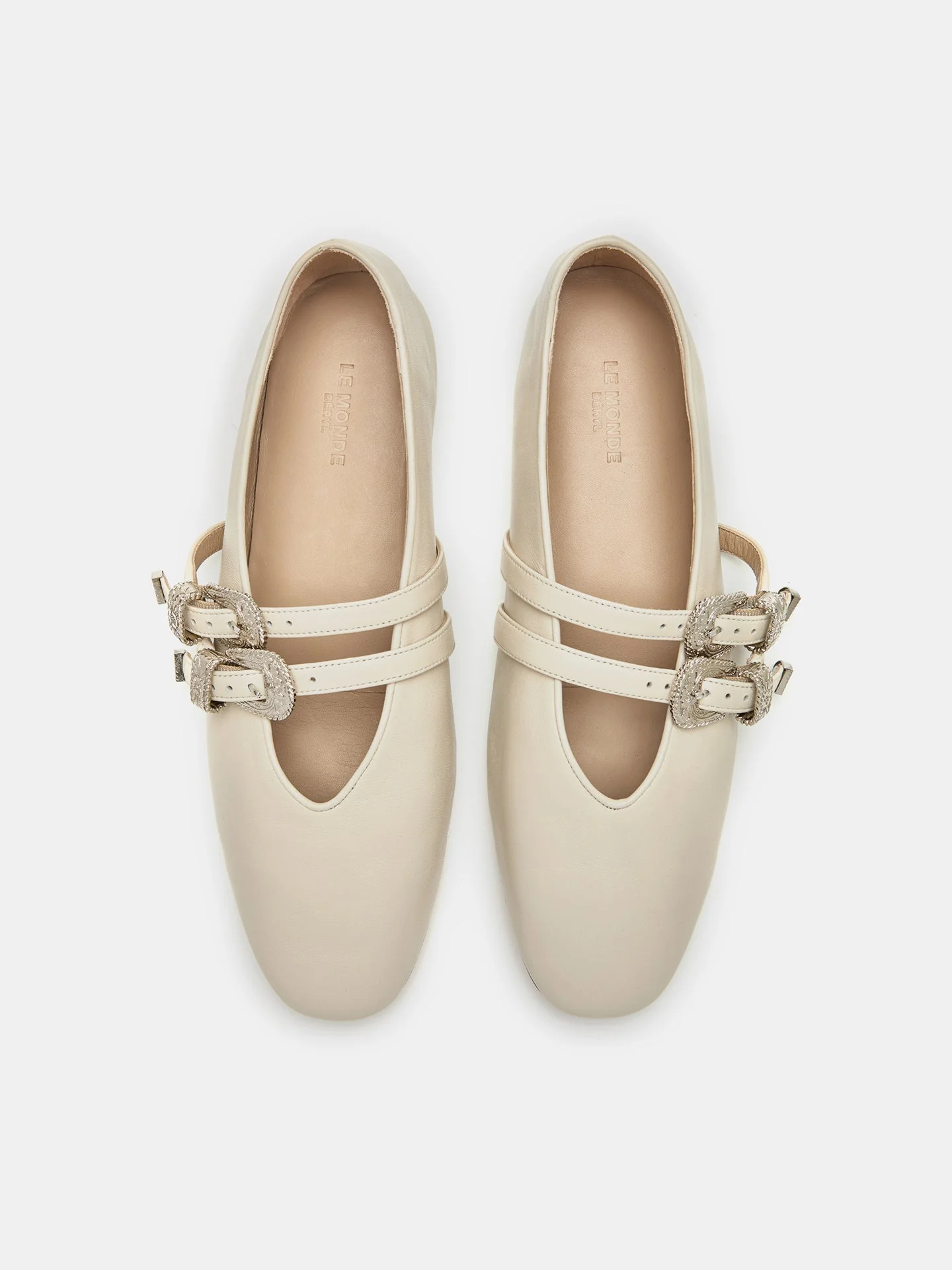 Le Monde Beryl - Claudia Slipper / Ecru Leather - Image 3