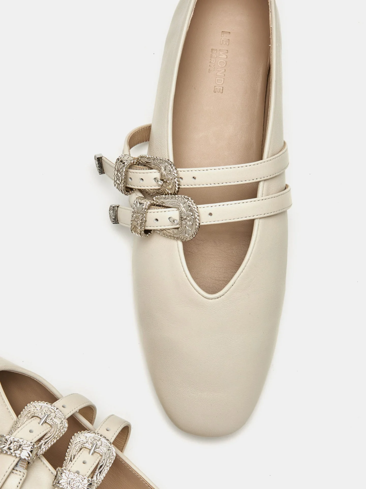 Le Monde Beryl - Claudia Slipper / Ecru Leather - Image 4