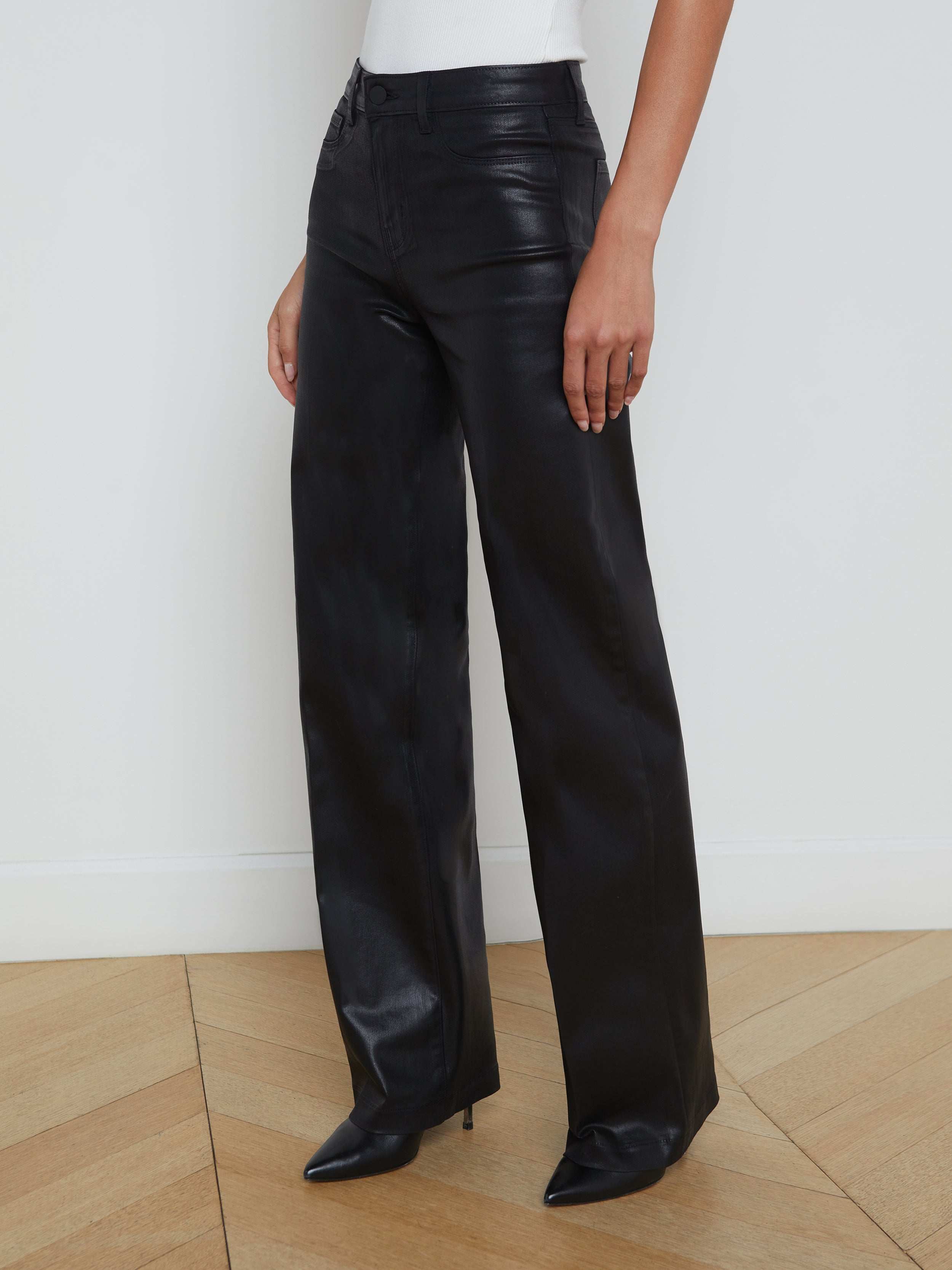 L'AGENCE - Clayton Coated Wide - Leg Jean - Image 9