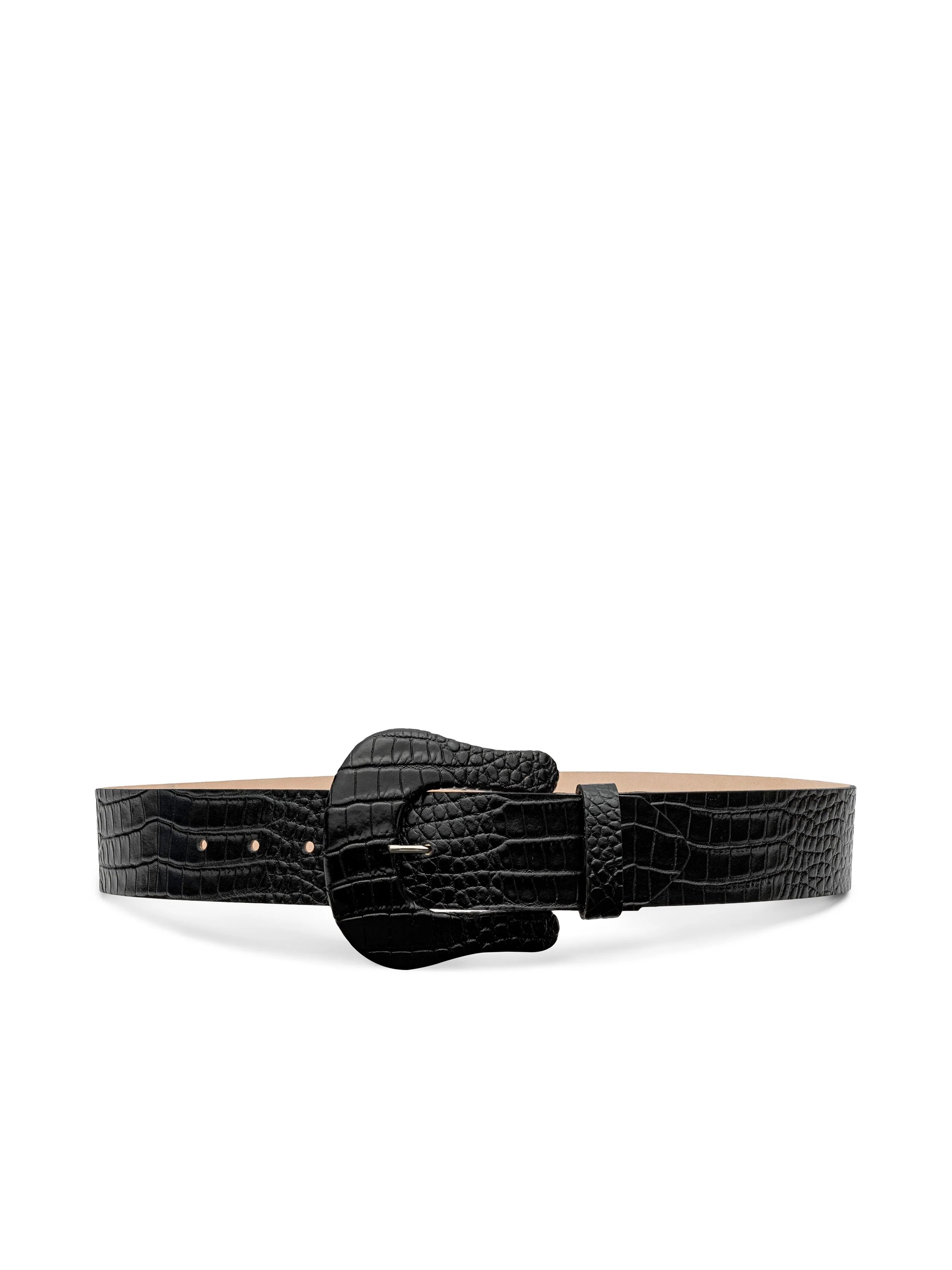 L'AGENCE - Clemence Croc - Embossed Leather Belt - Image 5