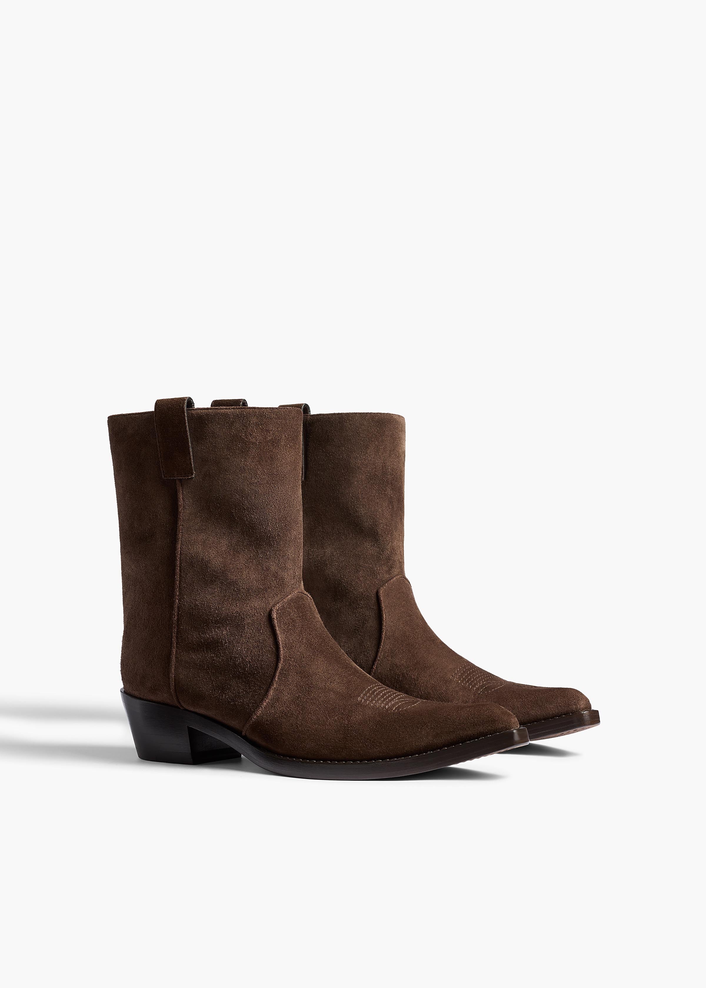 Khaite - Clive Ankle Boot in Ebano Suede - Image 2