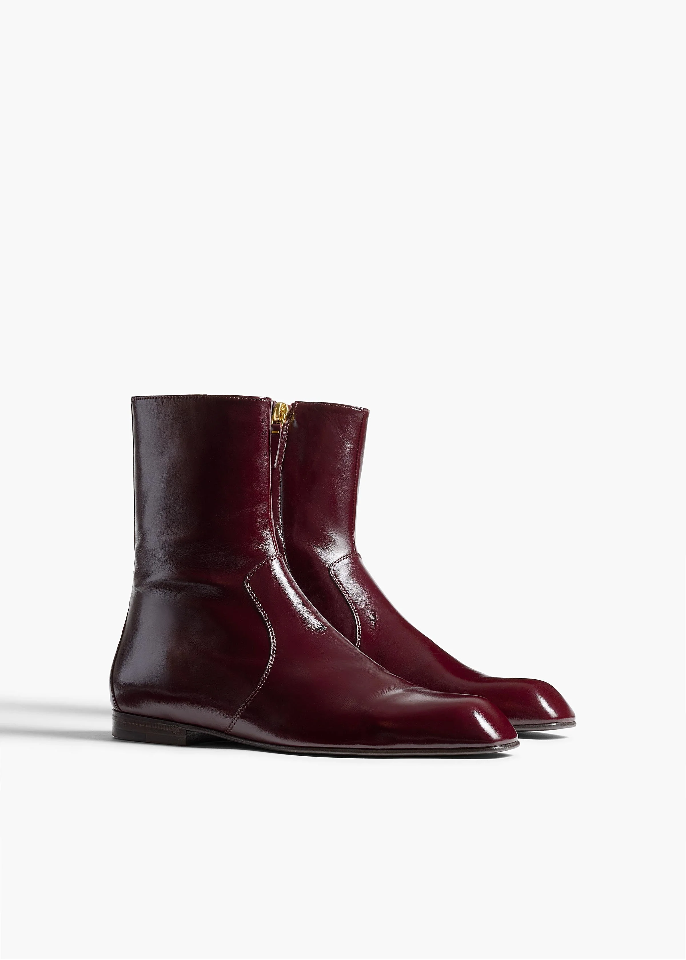 Khaite - Colt Ankle Boot in Bordeaux Glazed Leather - Image 2