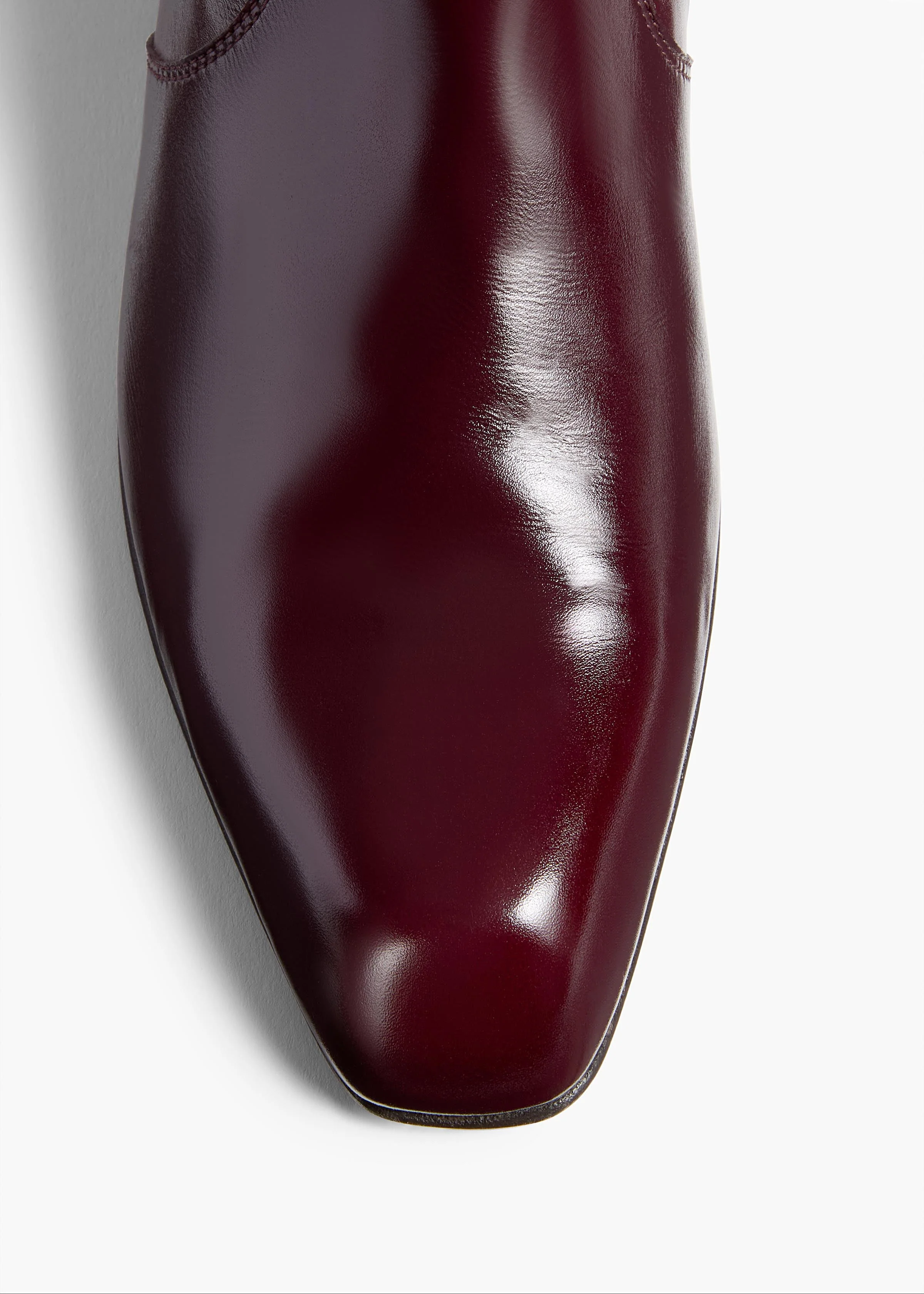 Khaite - Colt Ankle Boot in Bordeaux Glazed Leather - Image 8