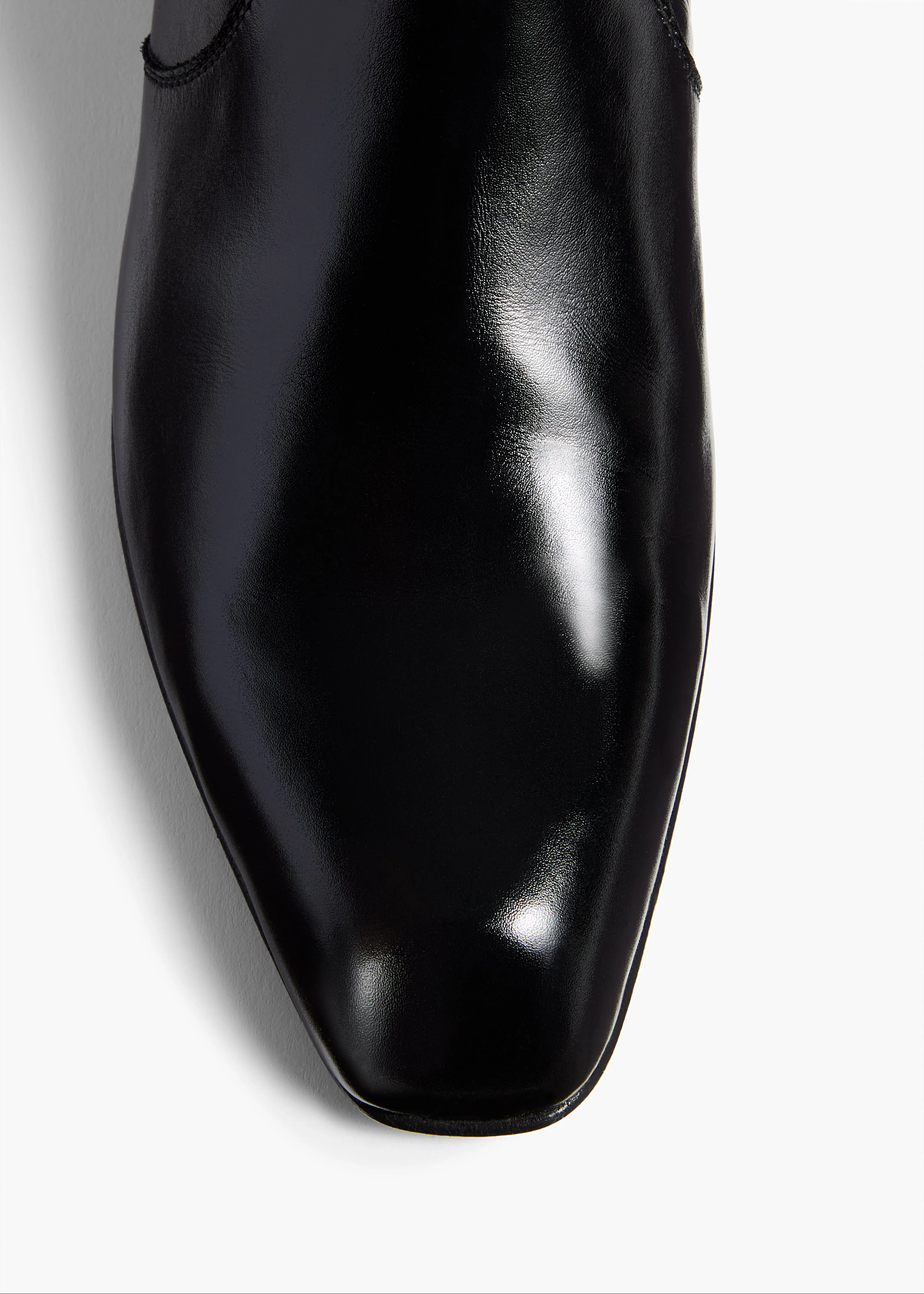 Khaite - Colt Over - the - Knee Boot in Black Glazed Leather - Image 3