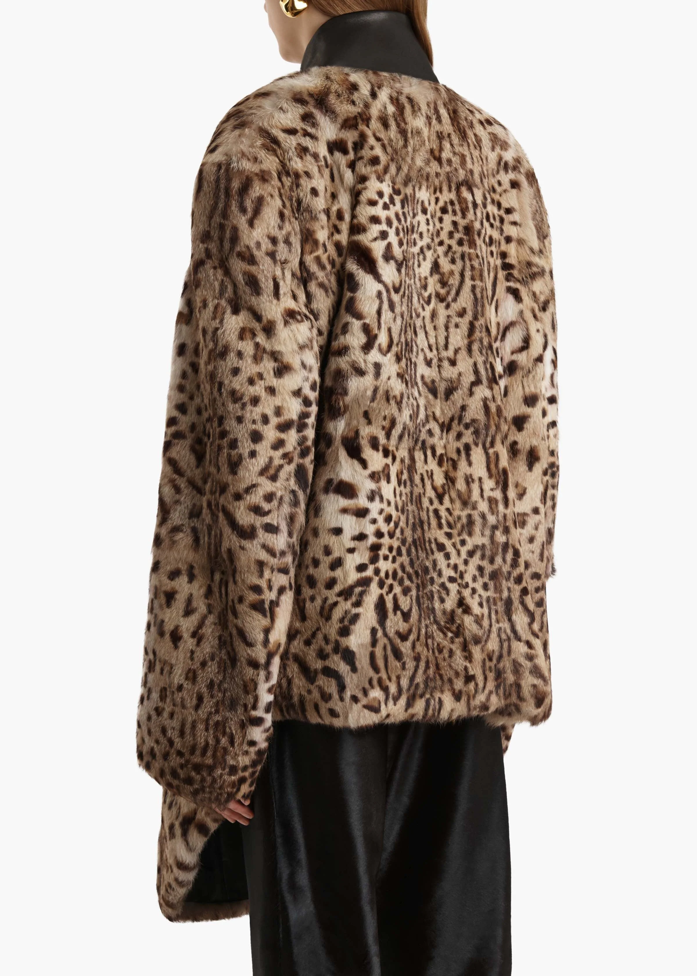 Khaite - Comelle Coat in Leopard Print Lapin - Image 4