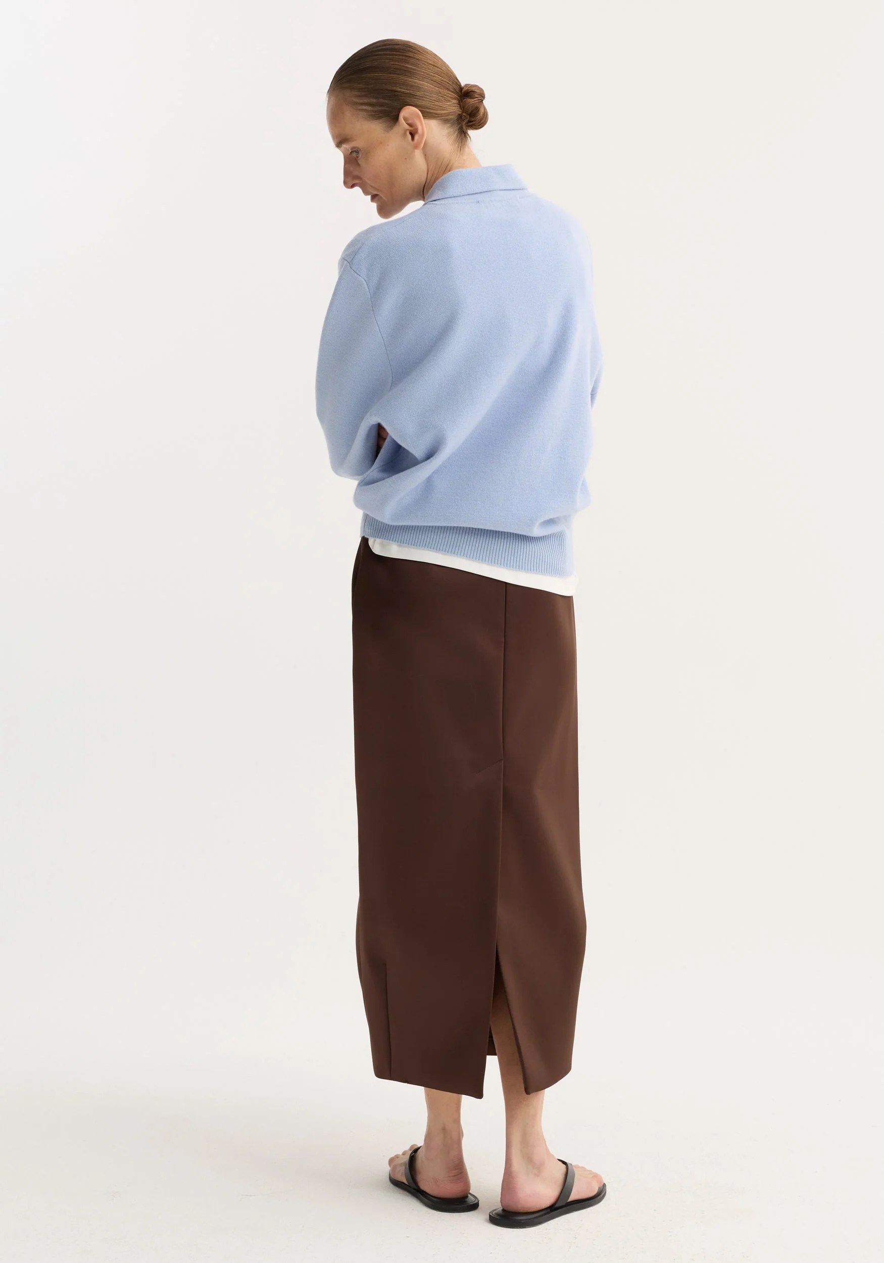 ROHE - Compact knitted polo | baby blue - Image 5