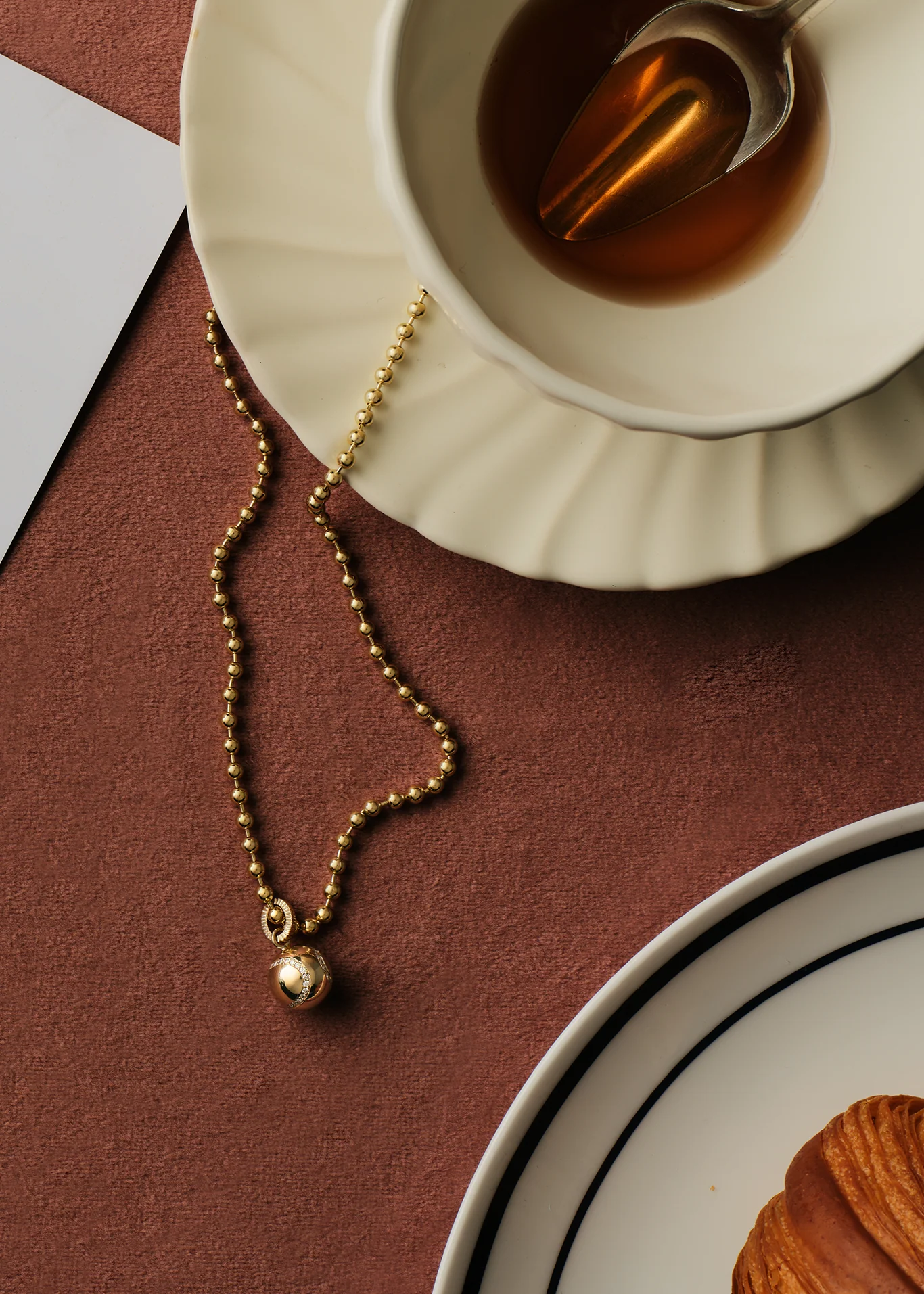Kinn - Courtside Tennis Ball Pendant Diamond Necklace - Image 4