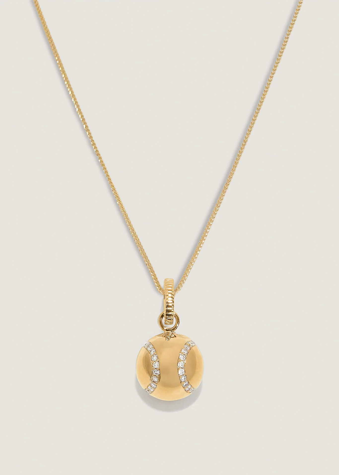 Kinn - Courtside Tennis Ball Pendant Diamond Necklace - Image 6