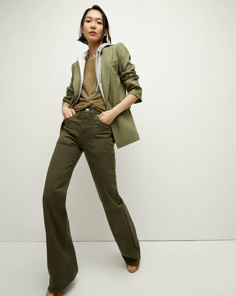 Veronica Beard - Crosbie Patch Pocket Slim Wide - Leg Pant - Image 3
