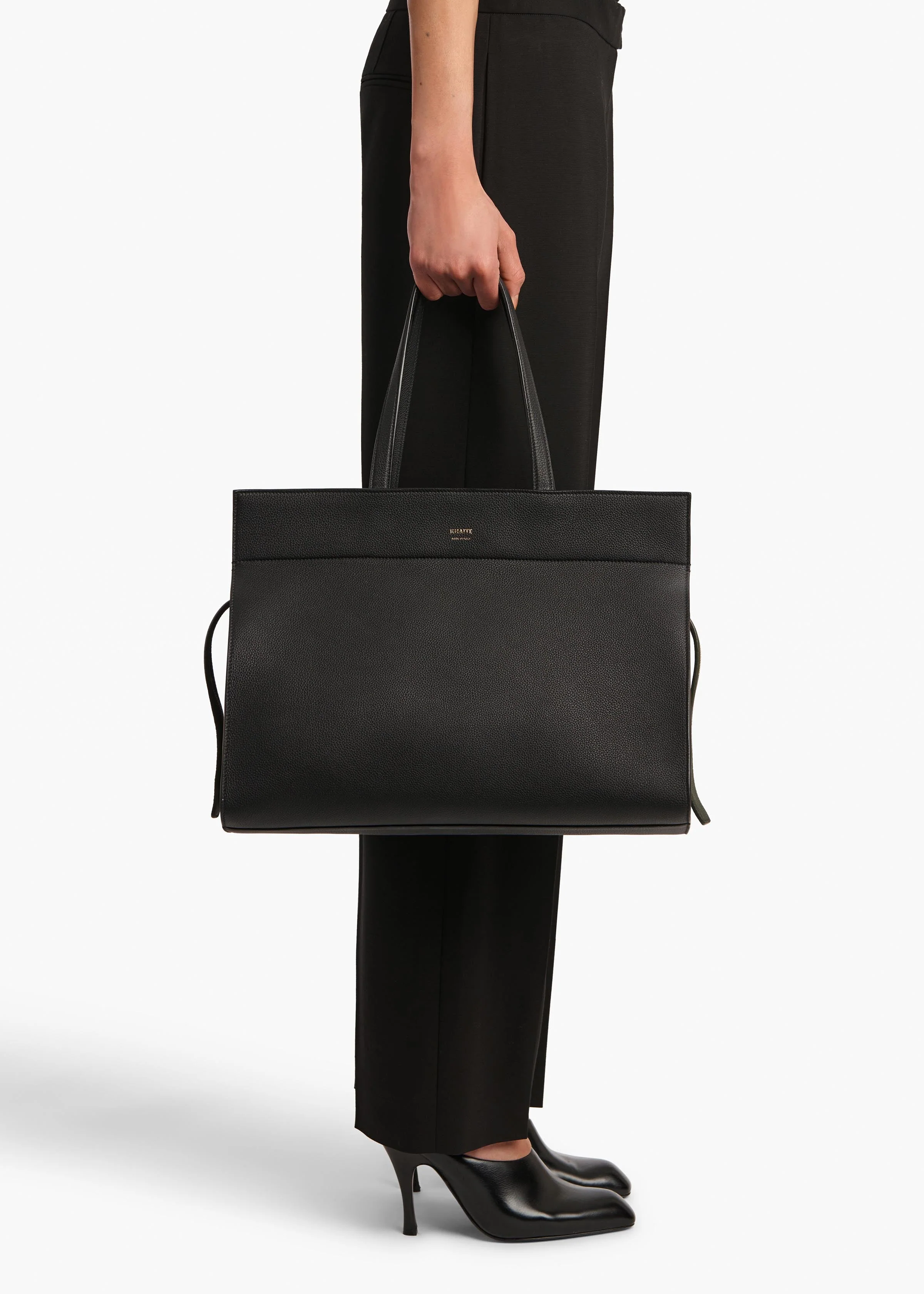 Khaite - Crosby Bag in Black Pebbled Leather - Image 11