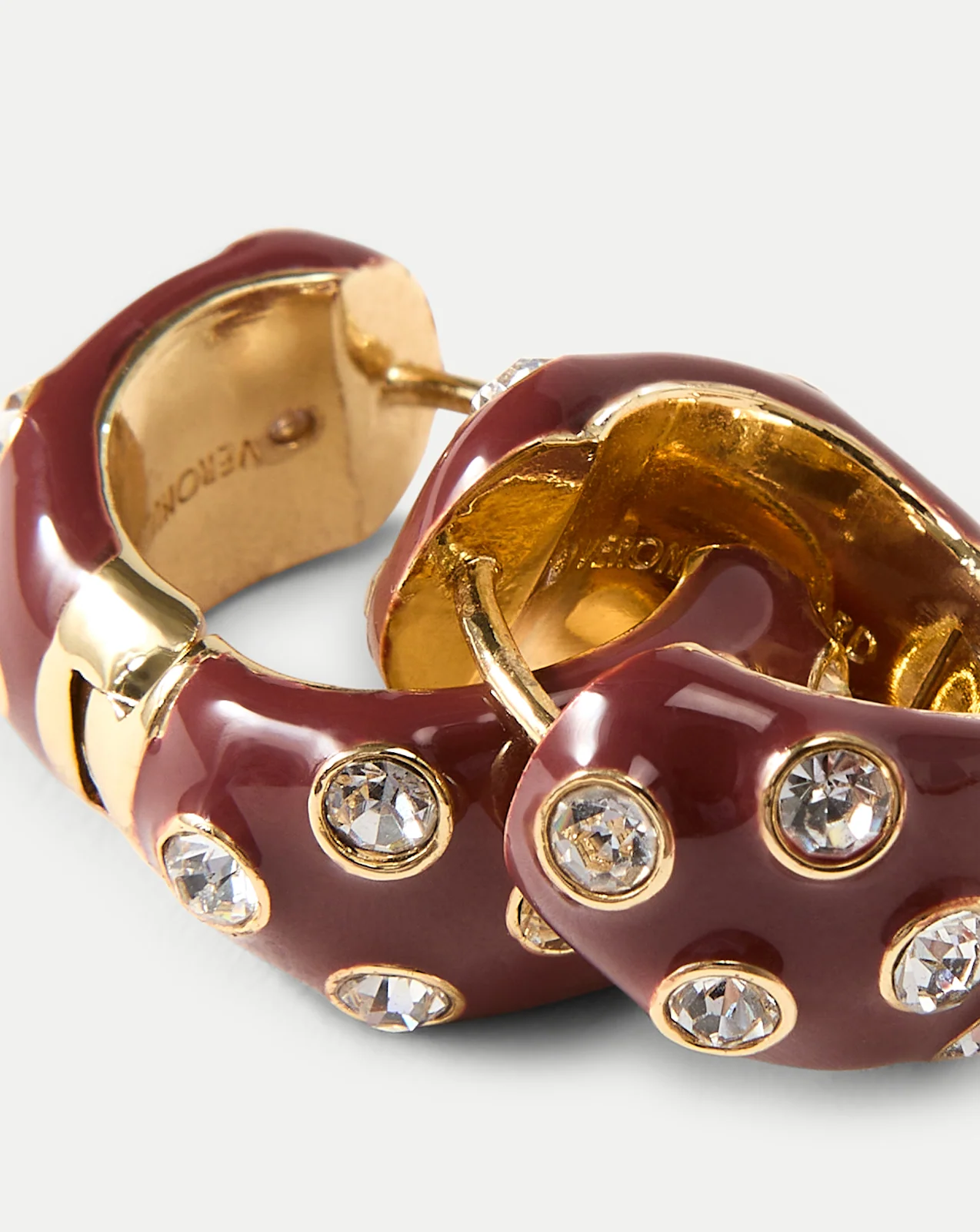 Veronica Beard - Crystal and Enamel Huggie Hoop - Image 4