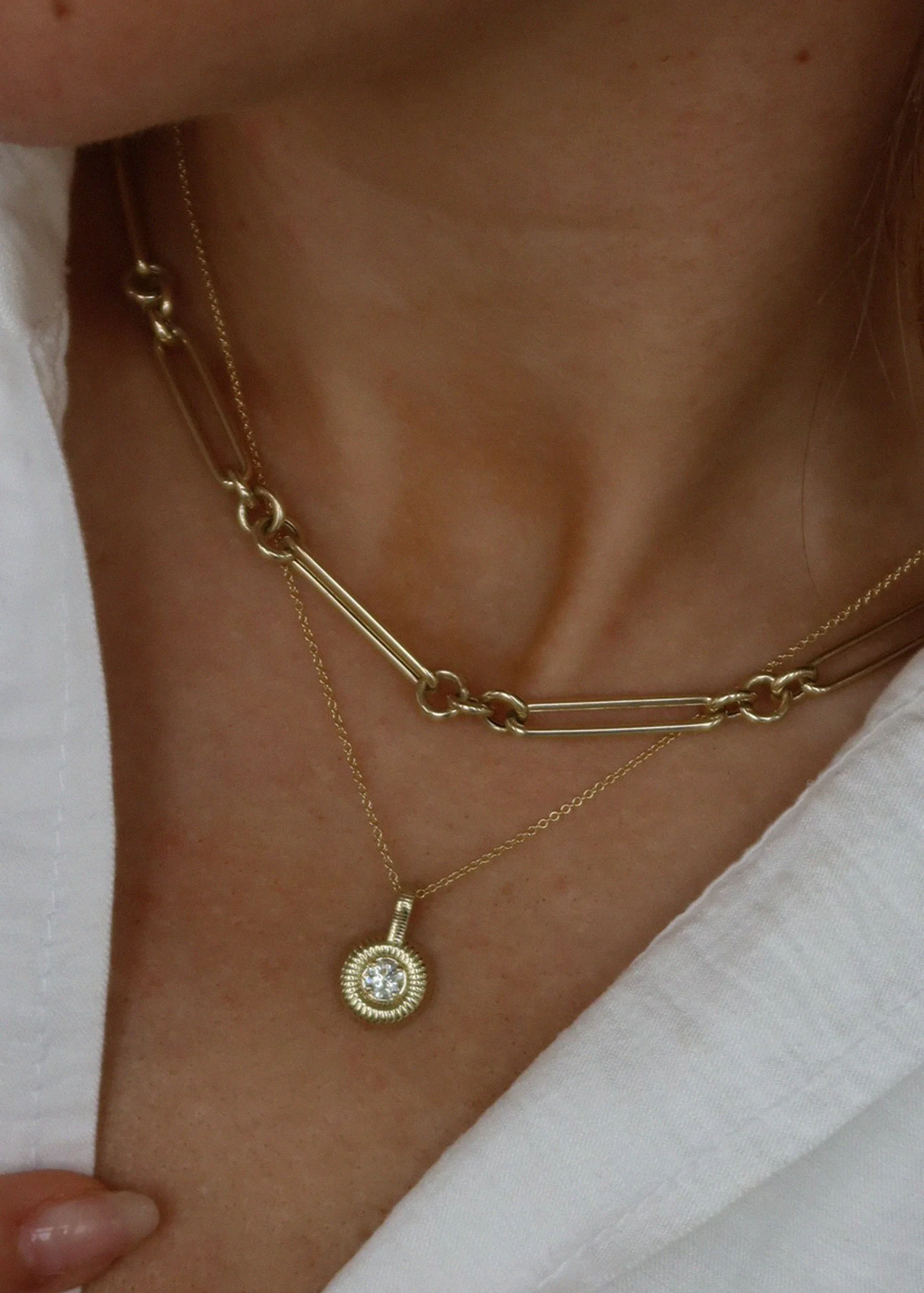 Kinn - Delphine Ribbed Pendant Diamond - Image 2
