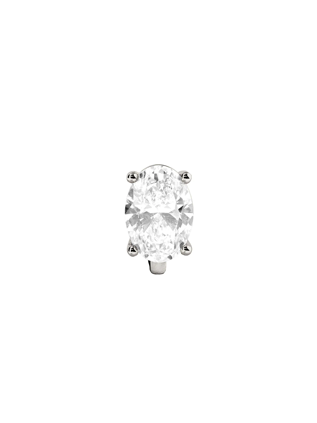 Dorsey - 14K ILLUSION HUGGIE IN OVAL - CUT LAB DIAMOND, 14K WHITE GOLD
