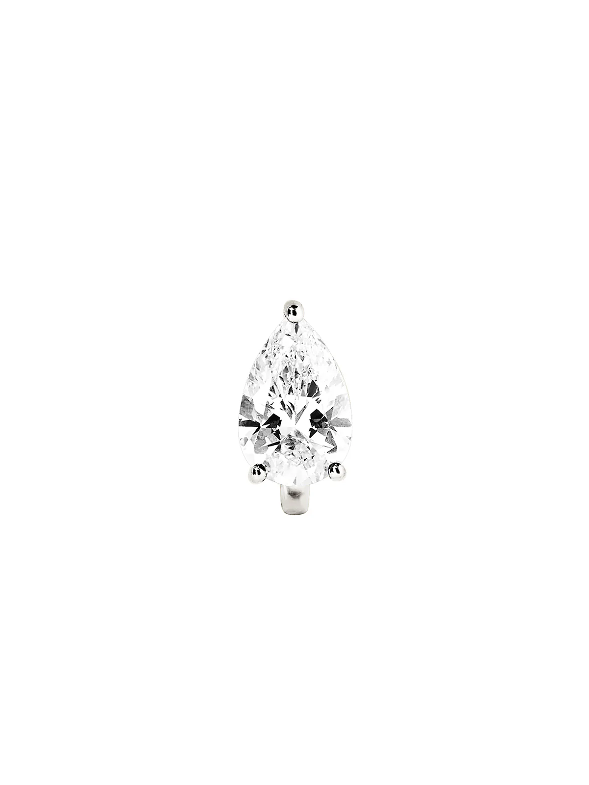Dorsey - 14K ILLUSION HUGGIE IN PEAR - CUT LAB DIAMOND, 14K WHITE GOLD