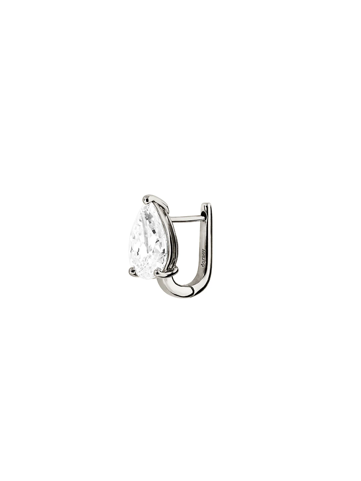 Dorsey - 14K ILLUSION HUGGIE IN PEAR - CUT LAB DIAMOND, 14K WHITE GOLD - Image 2