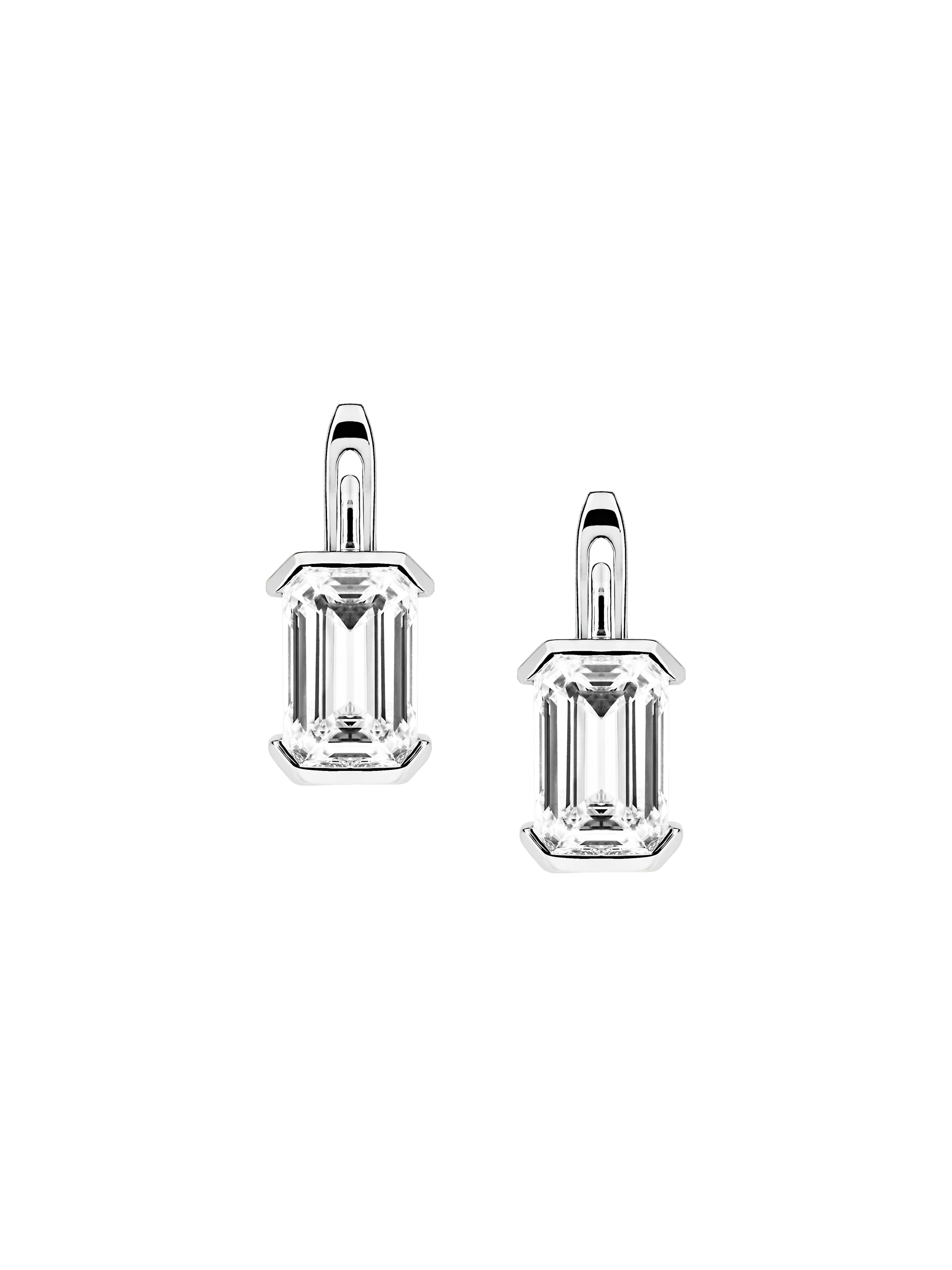 Dorsey - 14K INÈS EMERALD - CUT EARRINGS IN LAB DIAMOND, 14K WHITE GOLD