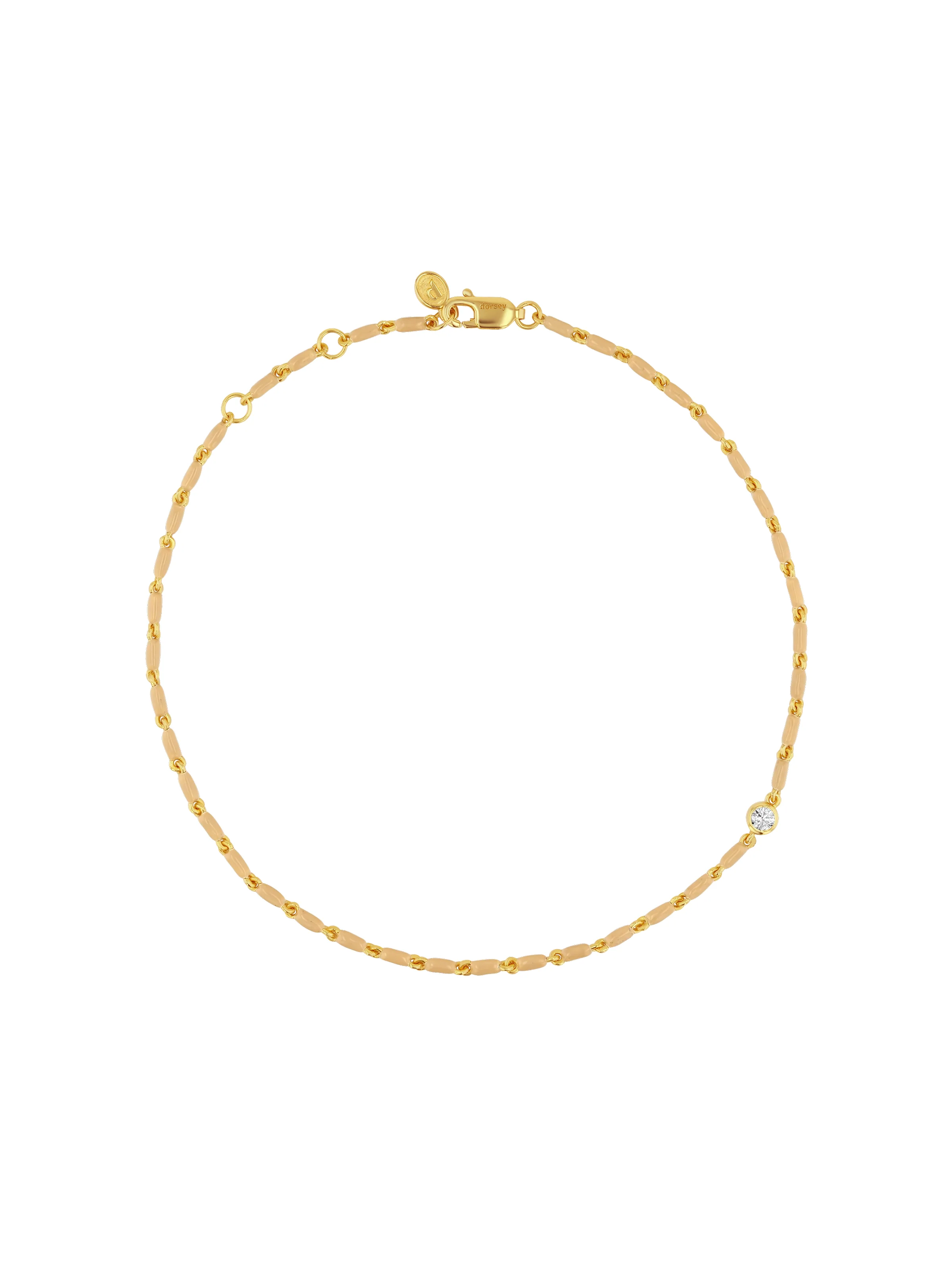 Dorsey - ENAMEL MOISSANITE ANKLET IN SABLE, 18K GOLD VERMEIL