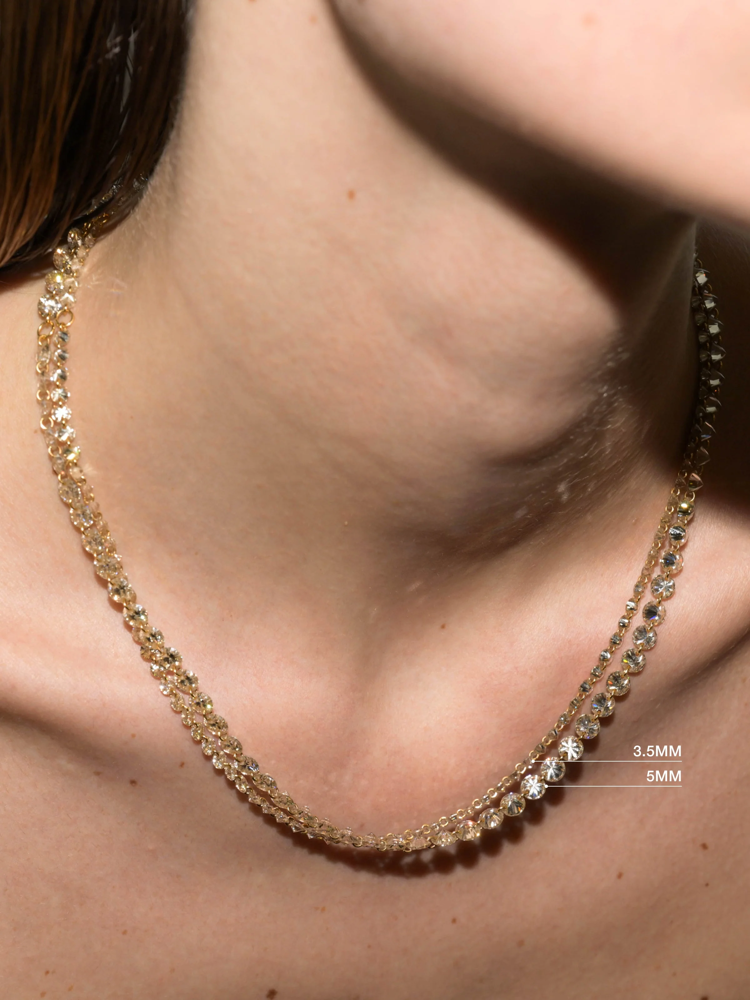 Dorsey - FLOATING ETERNITY NECKLACE IN 3.5MM HONEY MOISSANITE, 18K GOLD VERMEIL - Image 3